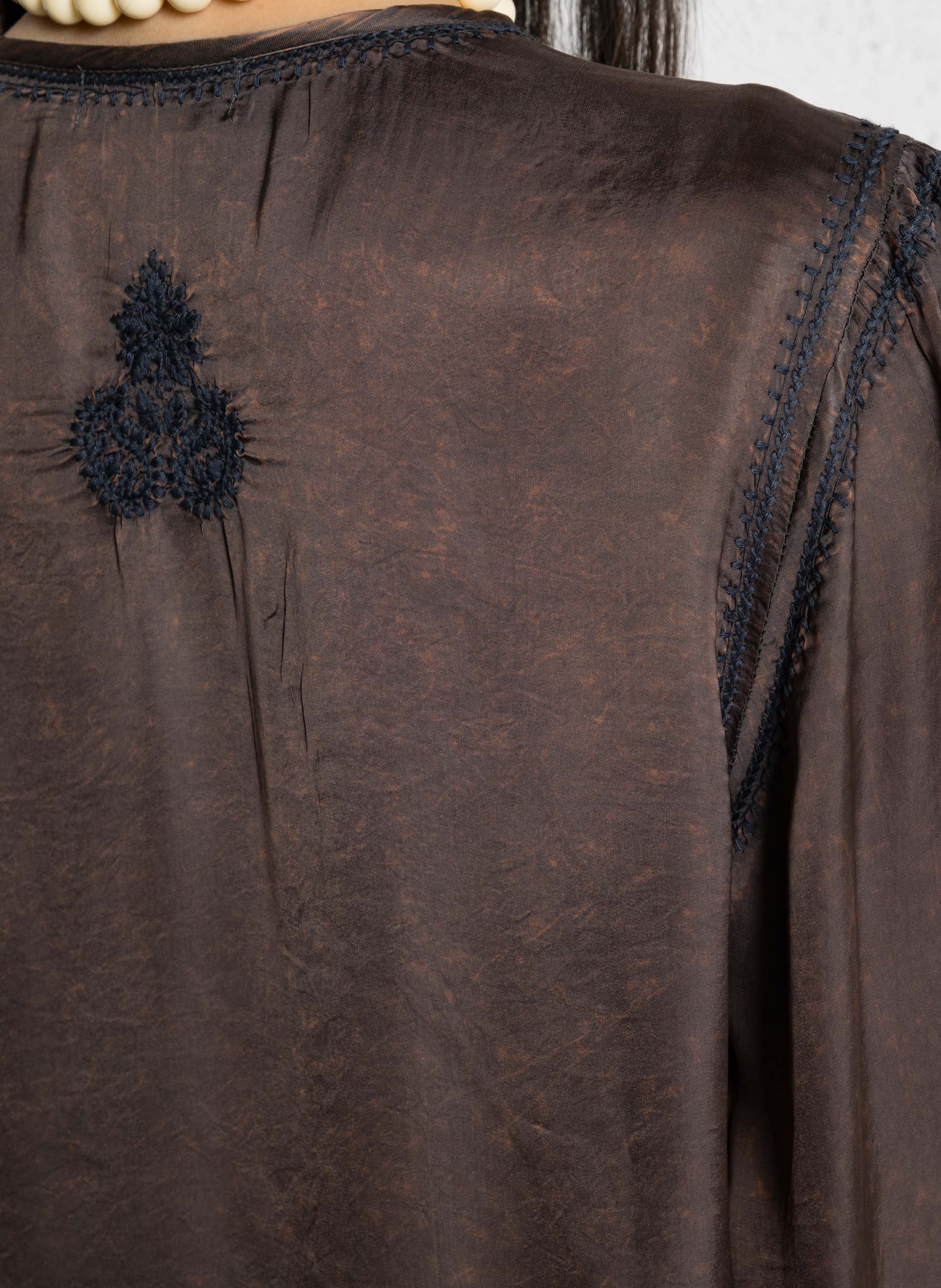 Mixed-knit jacquard round-neck sweater MAISON HOTEL Green