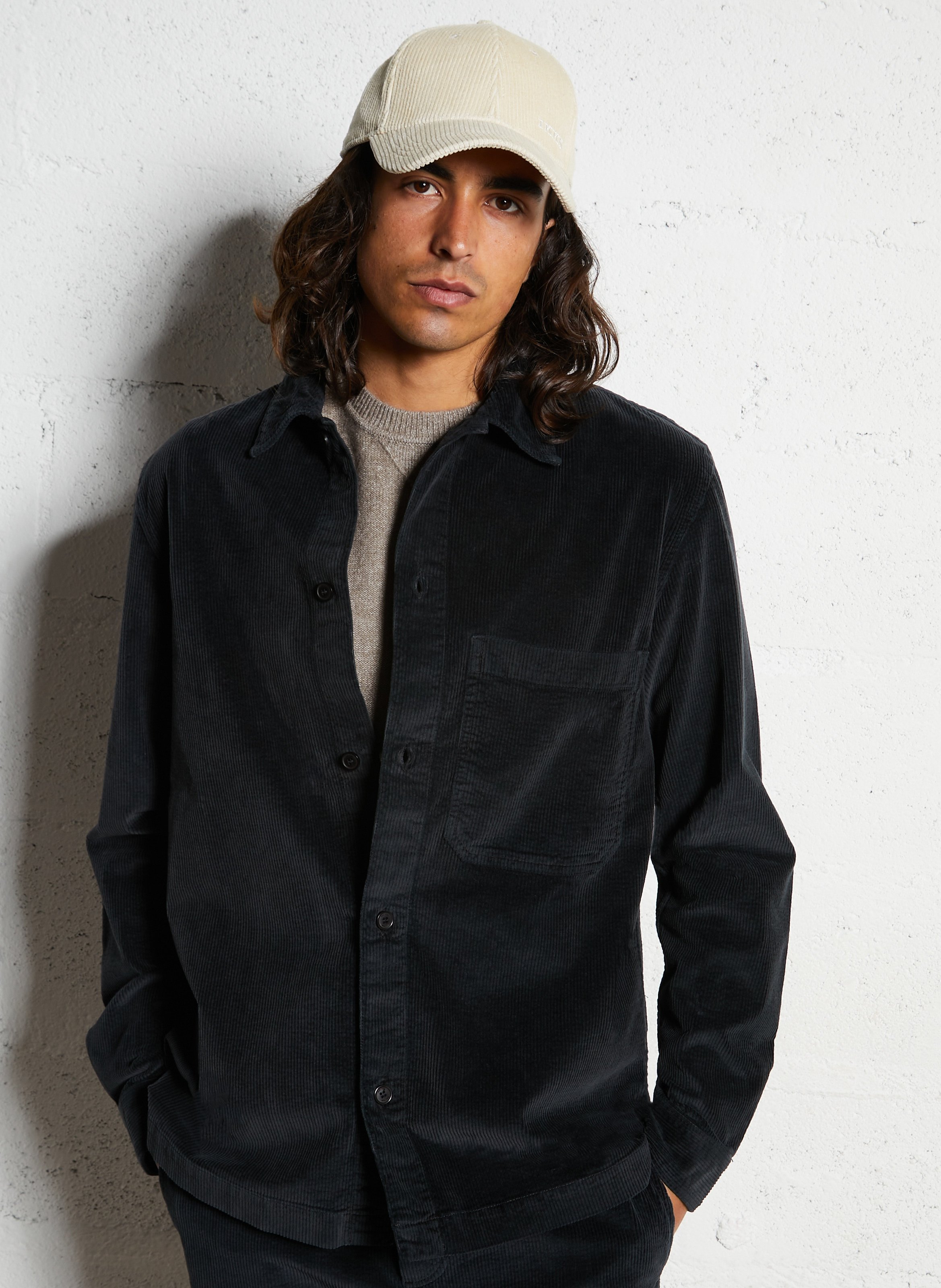 Gerade Hemdbluse aus Baumwollmischung IKKS Grau