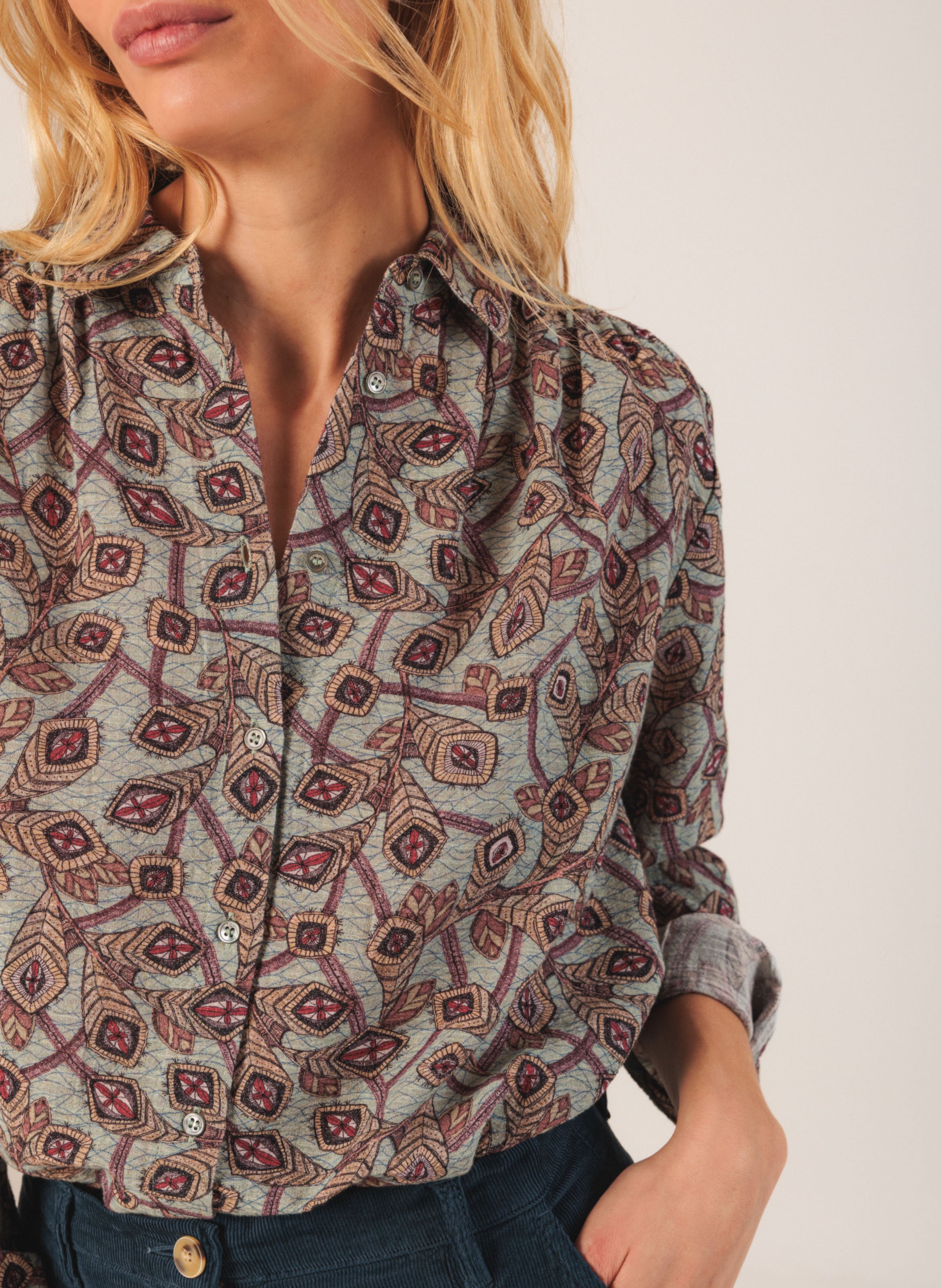 Chemise ample imprimée en coton INDI & COLD