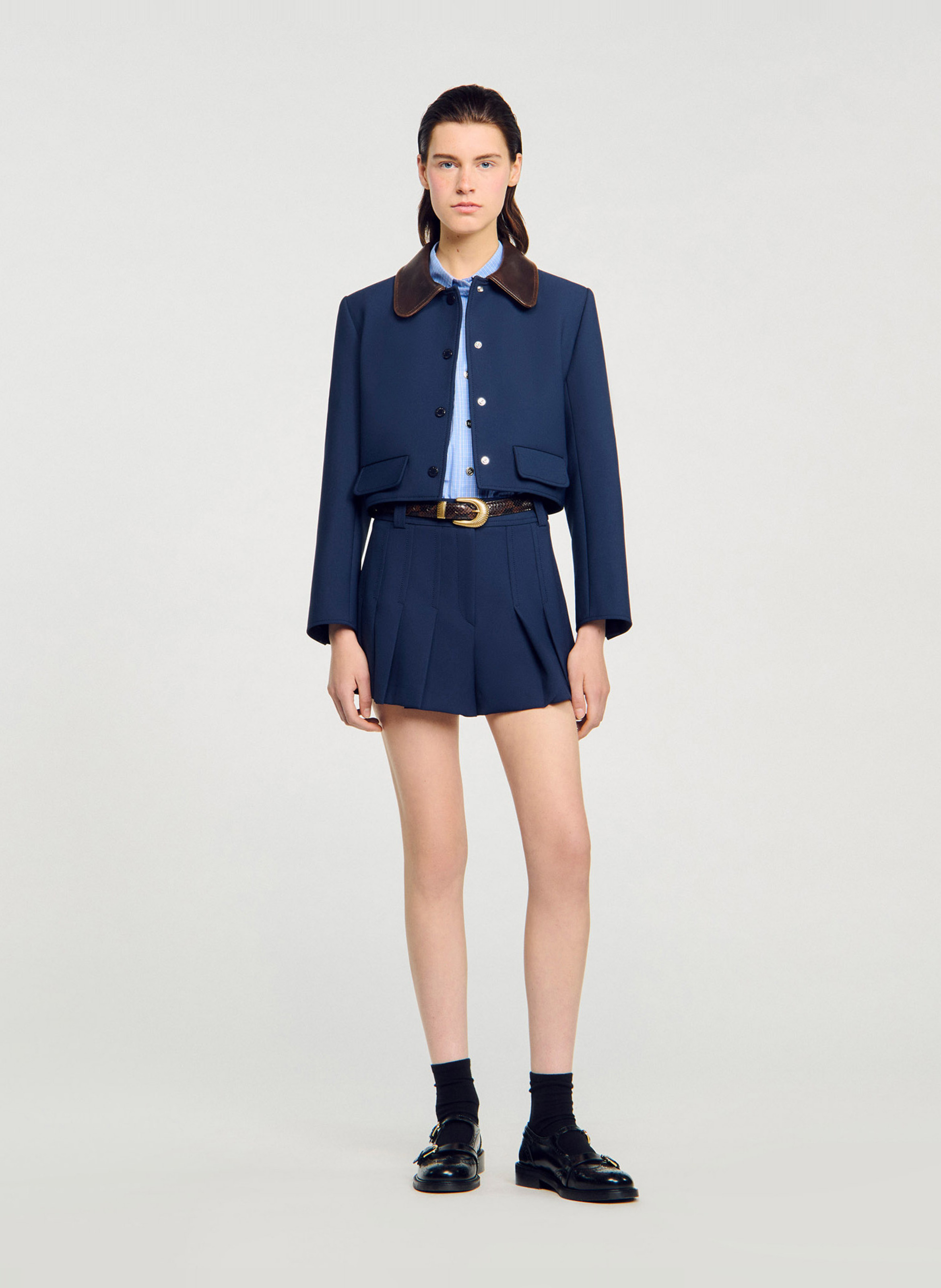 Veste droite col classique SANDRO Bleu