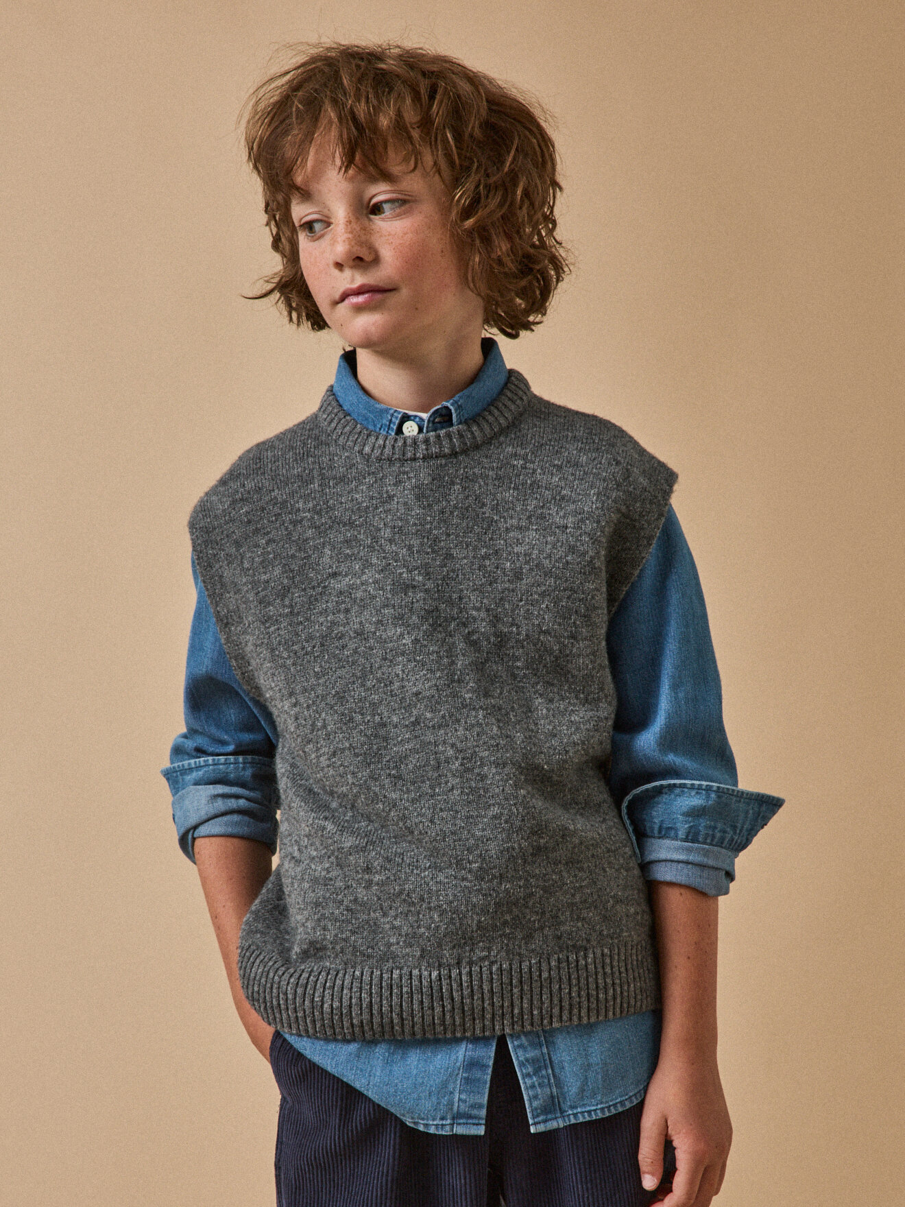 Sleeveless wool sweater CYRILLUS Blue