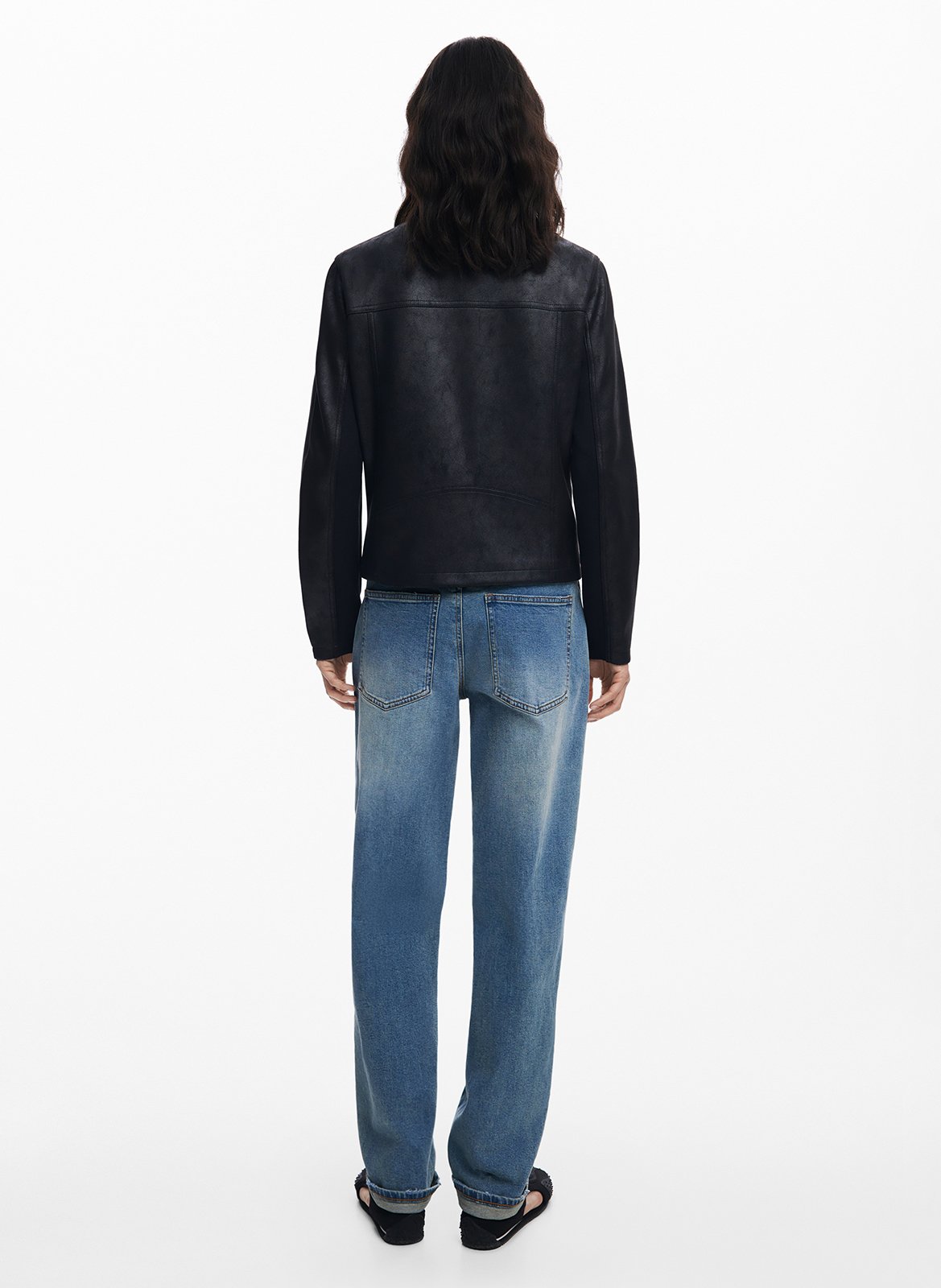 Veste col rond effet cuir DESIGUAL Noir