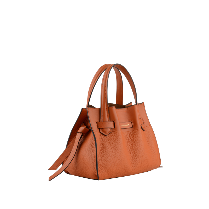 Handbag - cowhide leather POURCHET Orange