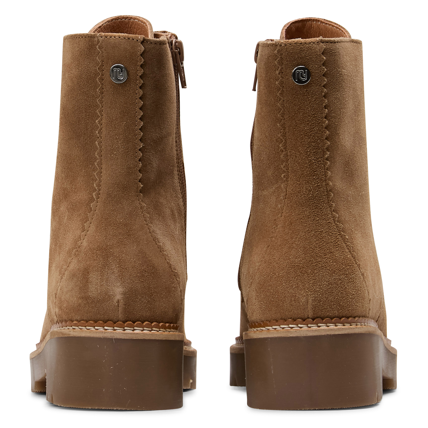 Boots à lacets en cuir velours MELLOW YELLOW Beige