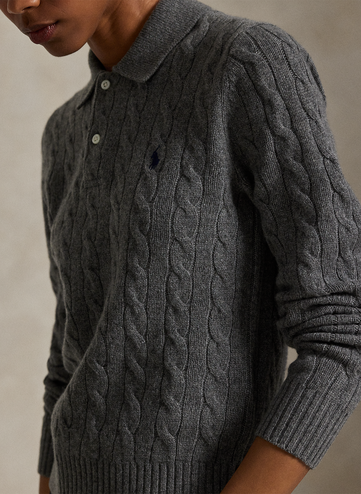 Straight wool and cashmere blend sweater POLO RALPH LAUREN Grey