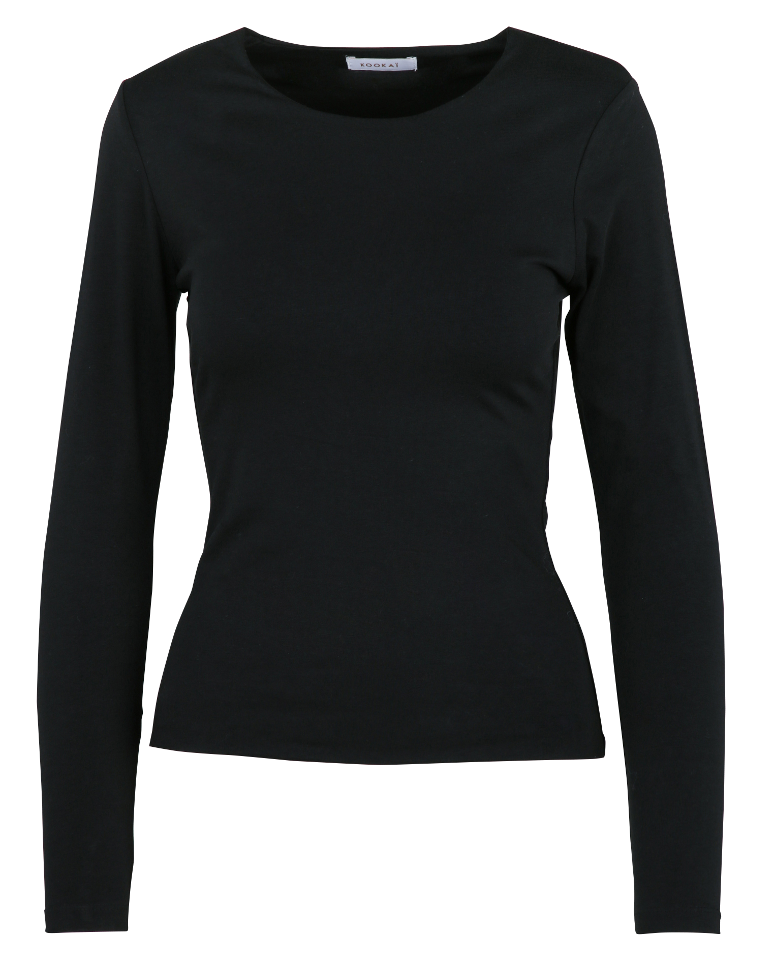 Tee-shirt moulant col rond en coton mélangé KOOKAI Noir