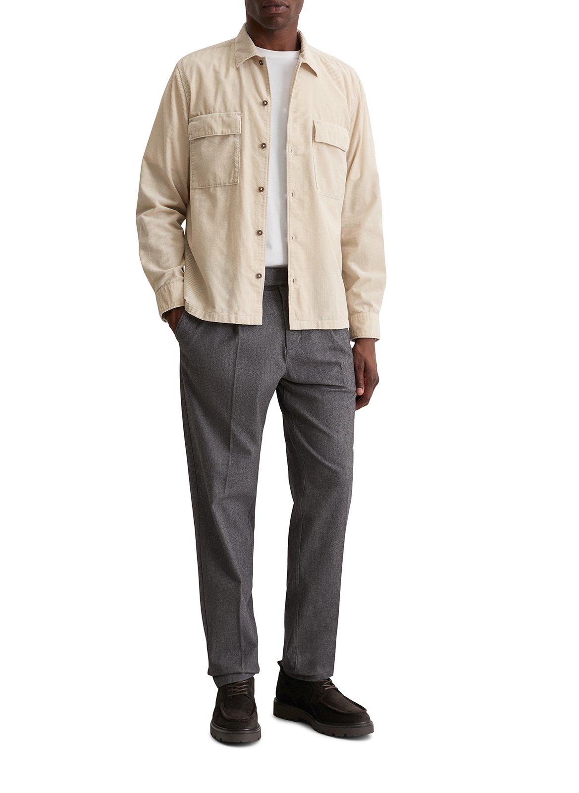 Chemise col classique en coton MARC O'POLO Beige