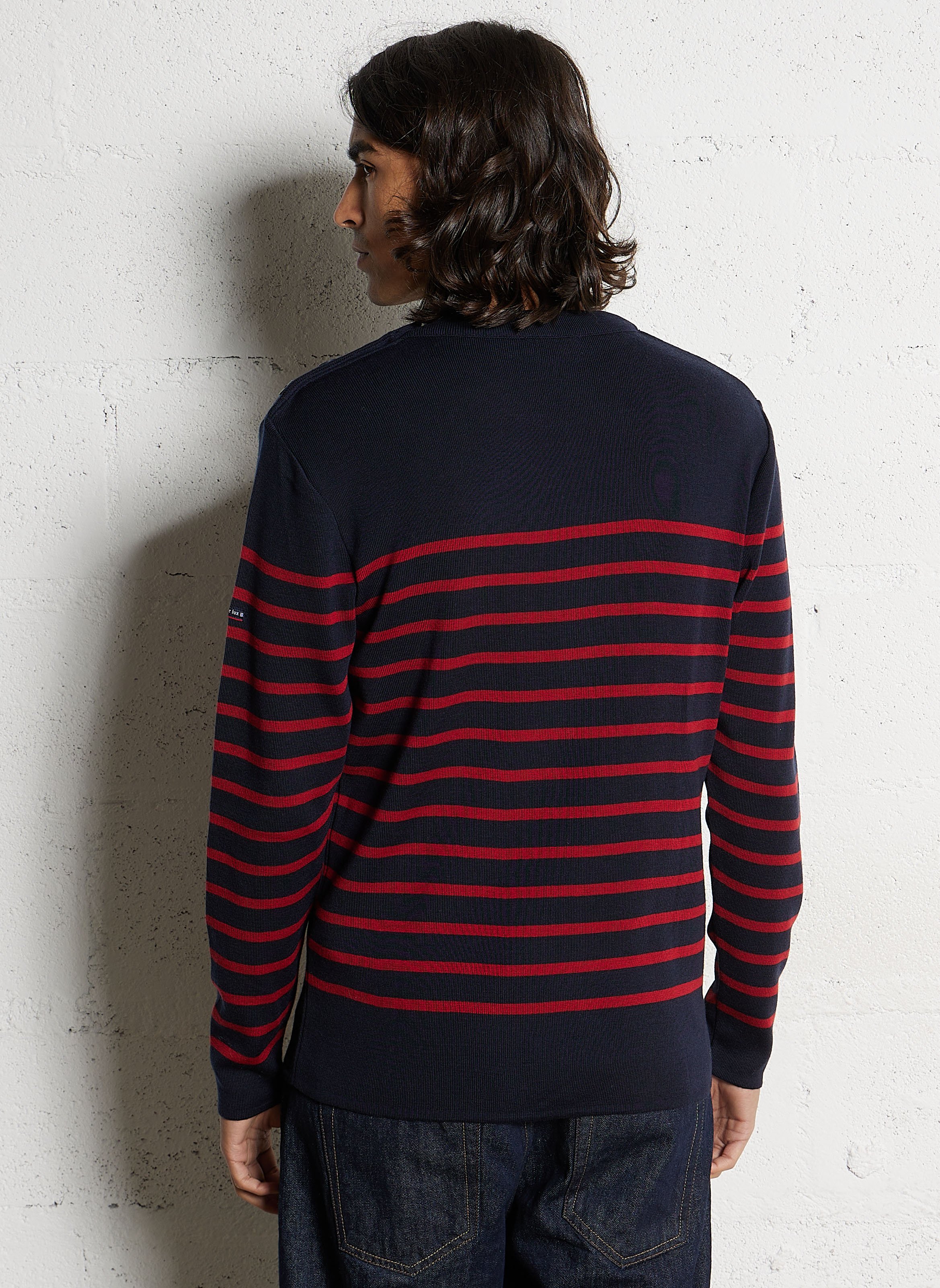 Pull col rond regular fit en laine ARMOR LUX Bleu