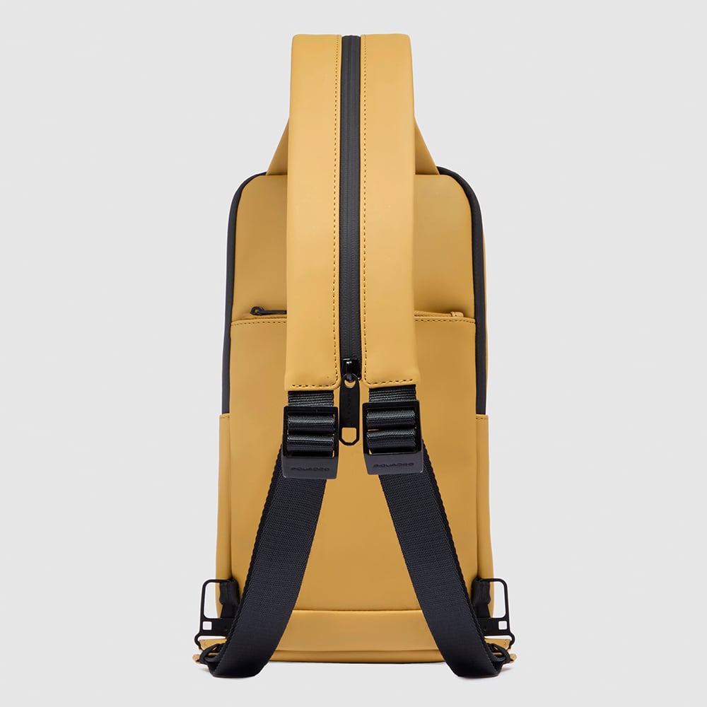 Chest bag for iPad® mini with RFID protection and pocket for Piquadro smart tracker PIQUADRO Yellow