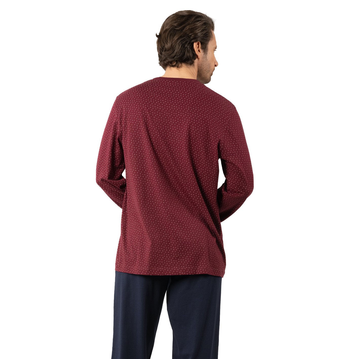 Men's V-neck long pajamas by Eminence EMINENCE Multicolored