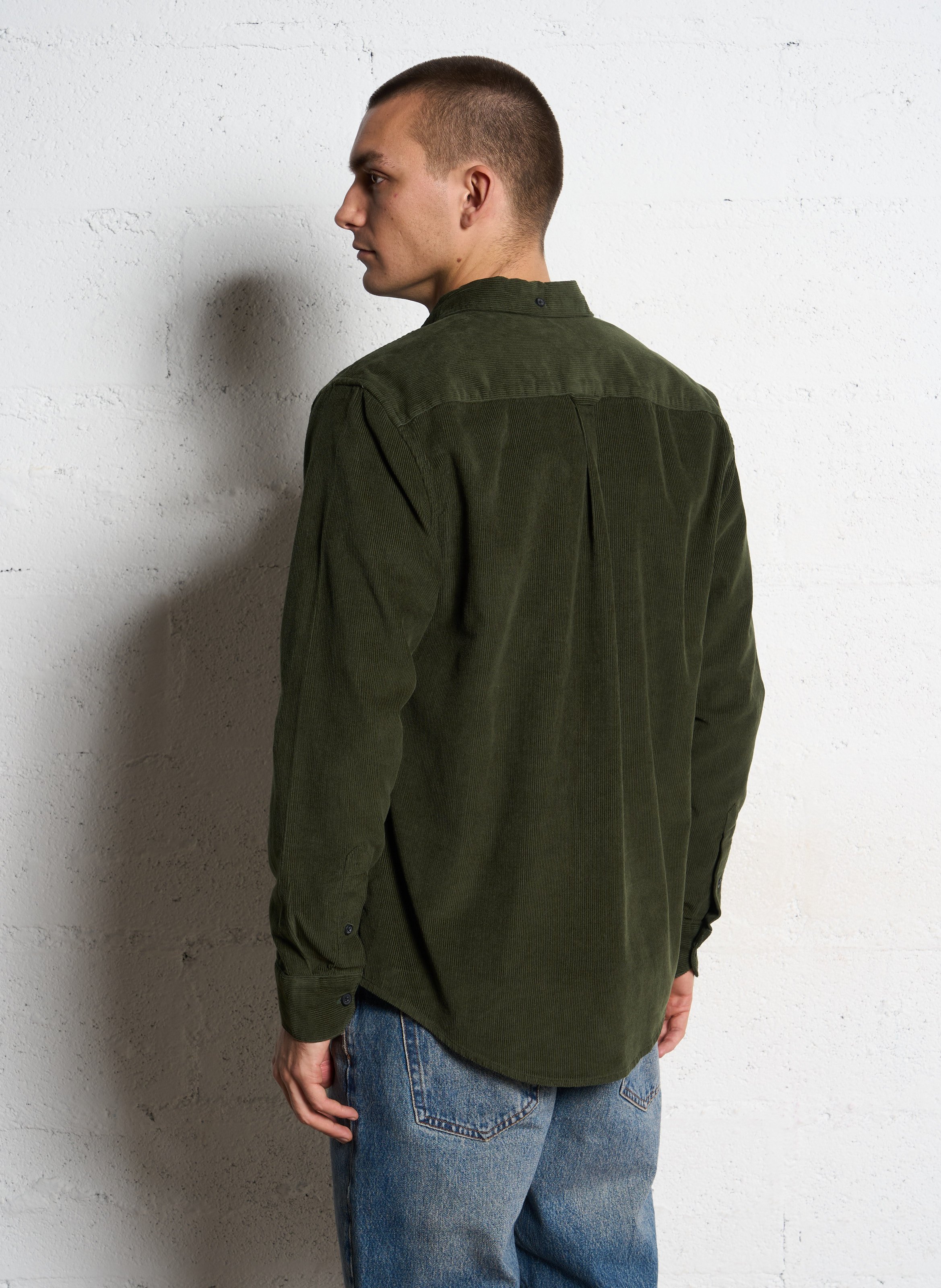 Chemise droite en coton bio FARAH Vert