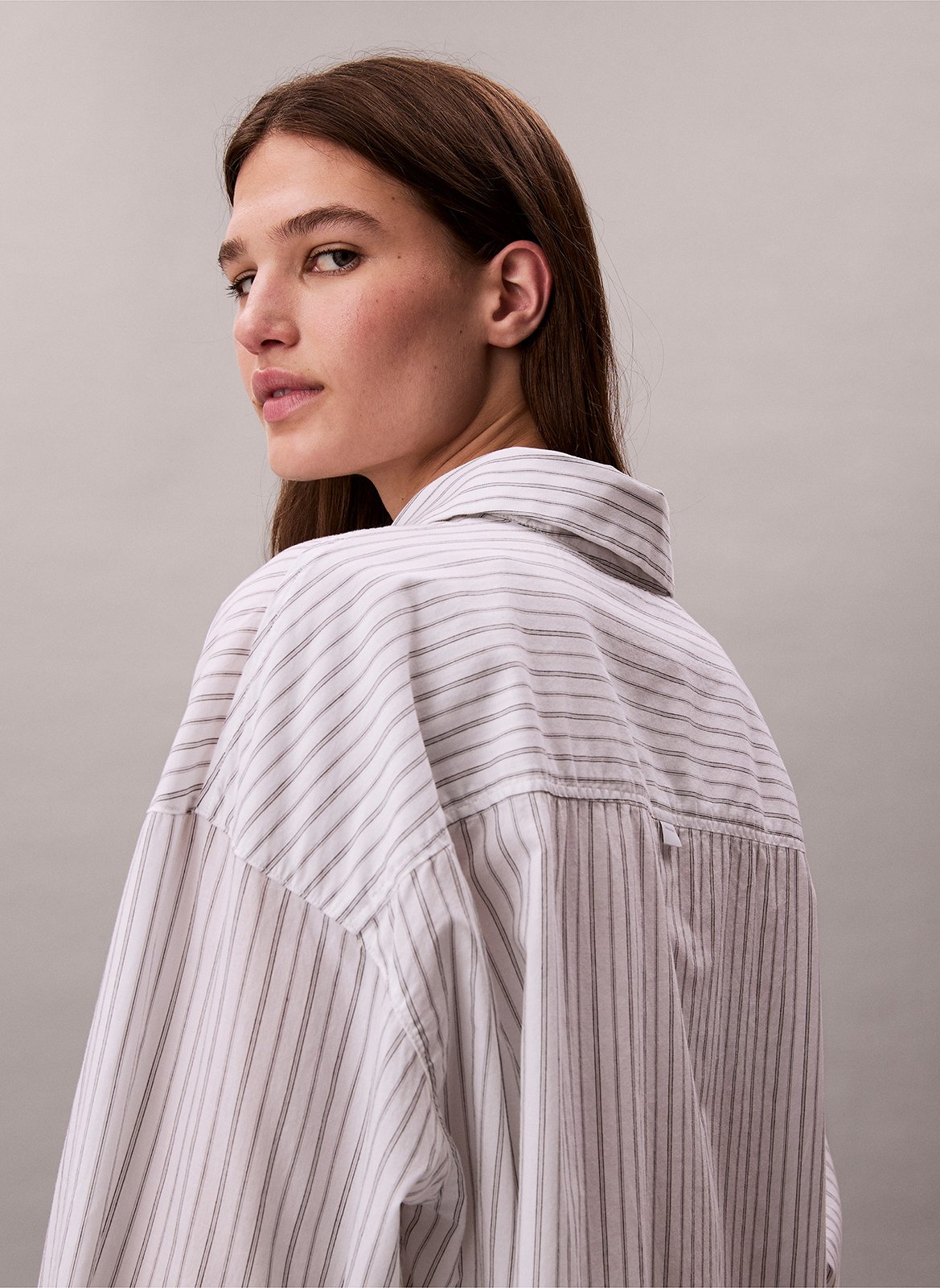 Oversized cotton shirt with classic collar CALVIN KLEIN UNDERWEAR White