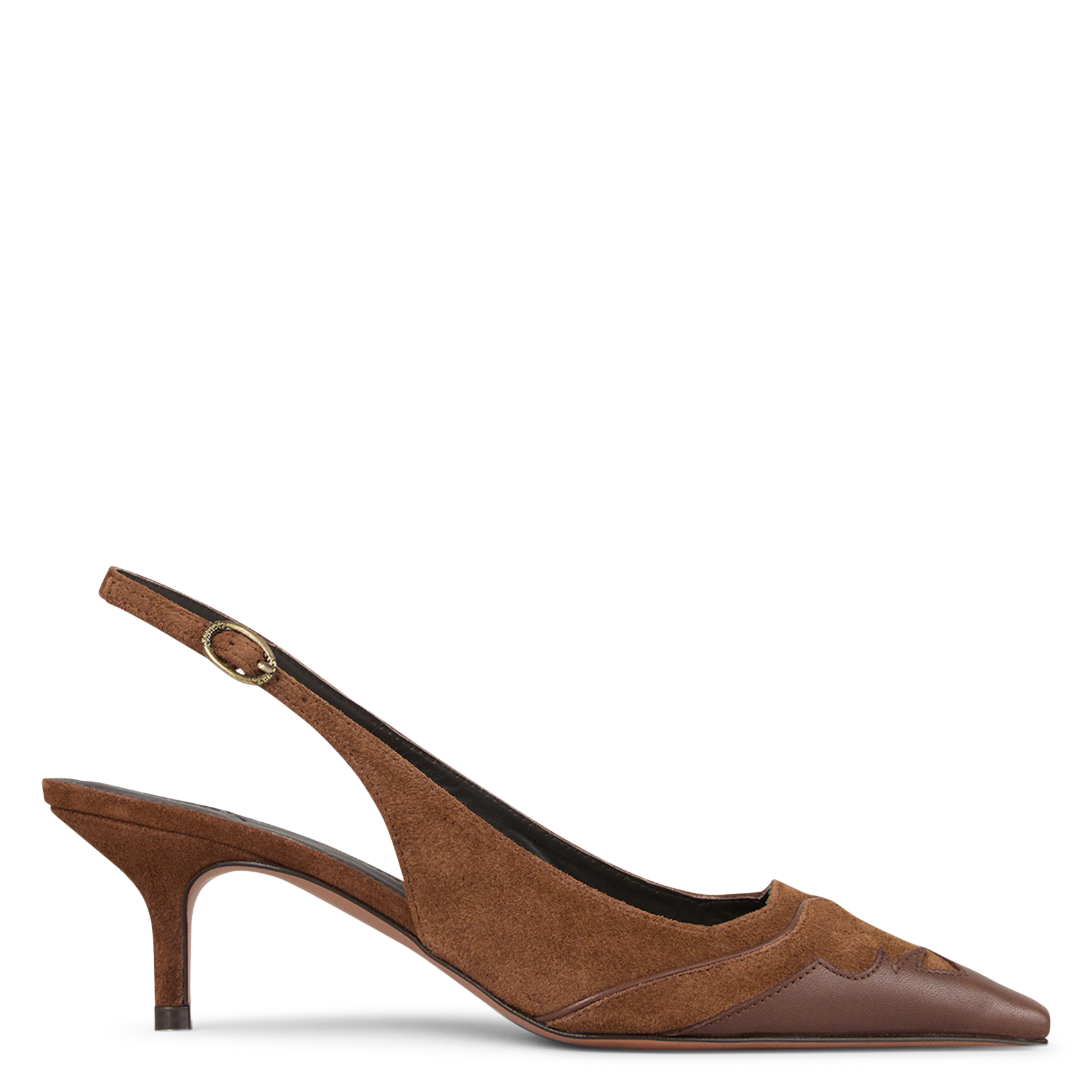 Escarpins pointus à talons en cuir BA&SH Marron