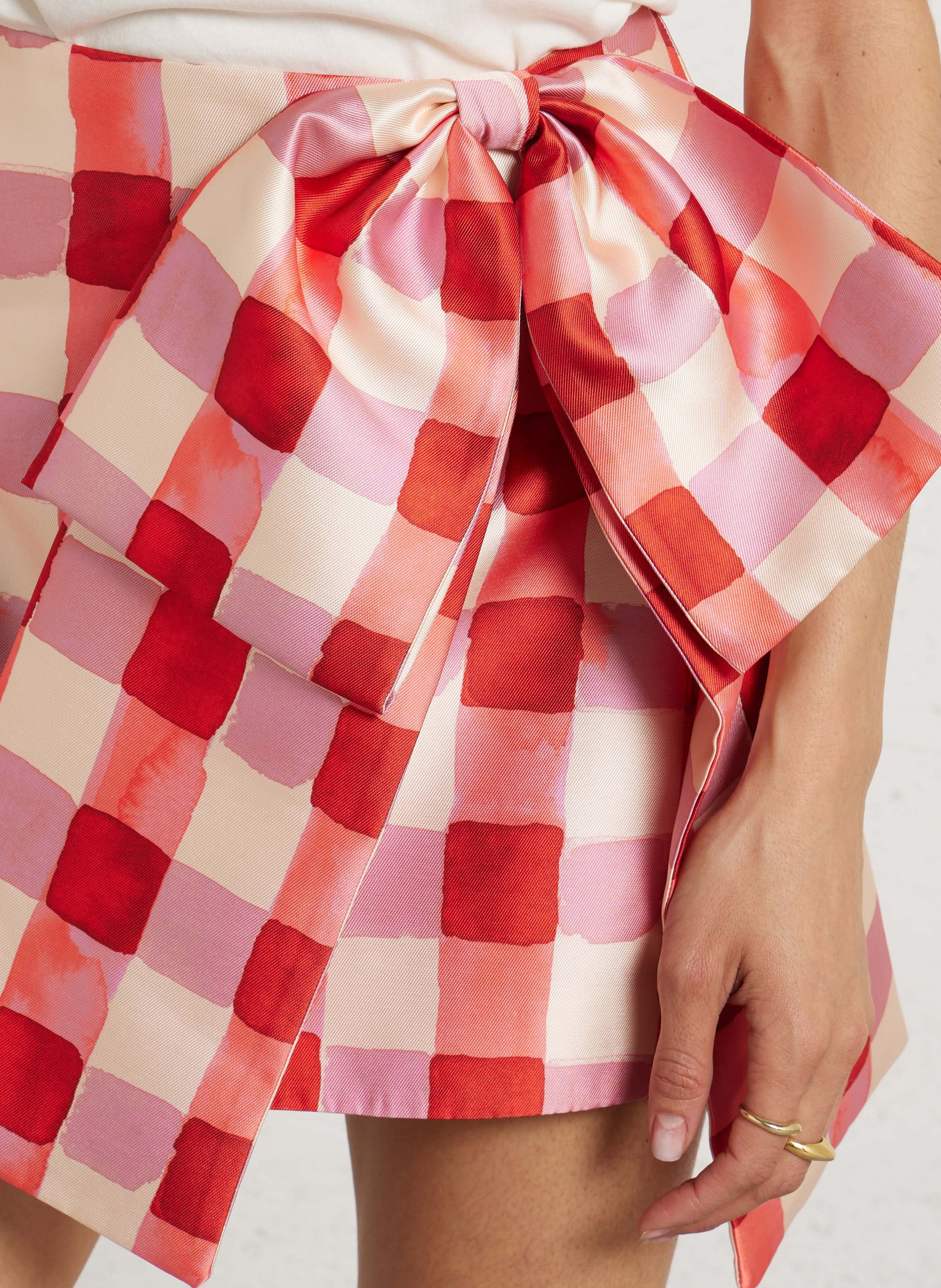 Jupe courte à carreaux FABIENNE CHAPOT Rouge