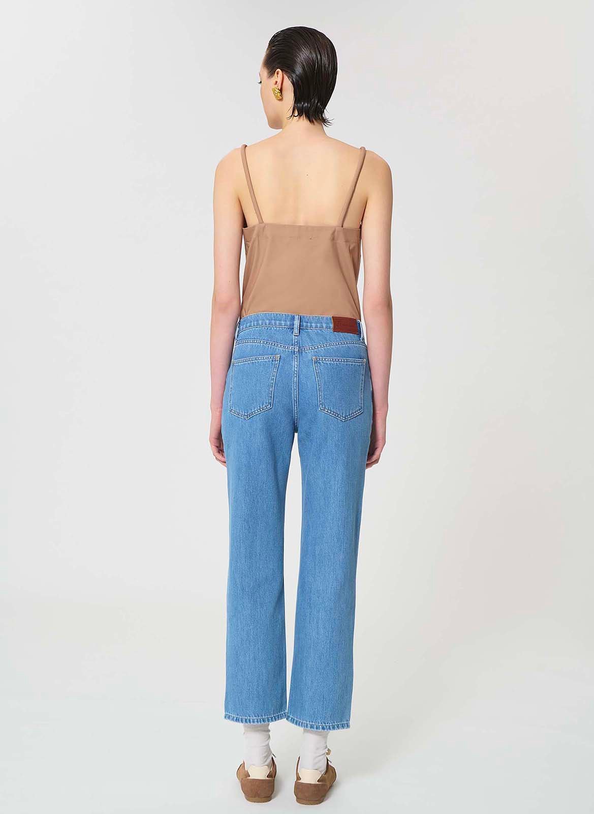 Csally - Gerade geschnittene Baumwollhose TARA JARMON Blau