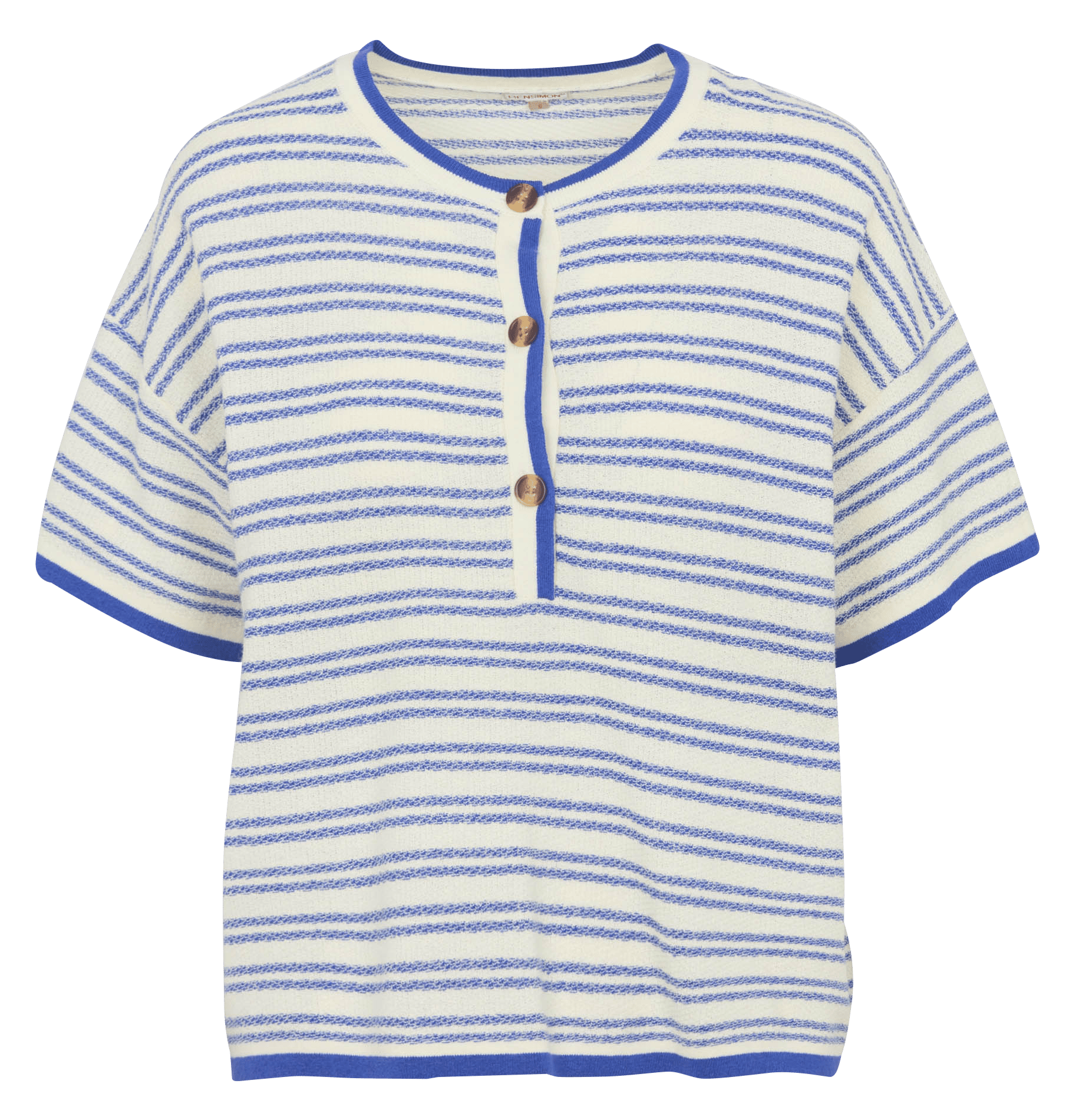 Oversized round neck striped buttoned sweater BENSIMON Multicolored