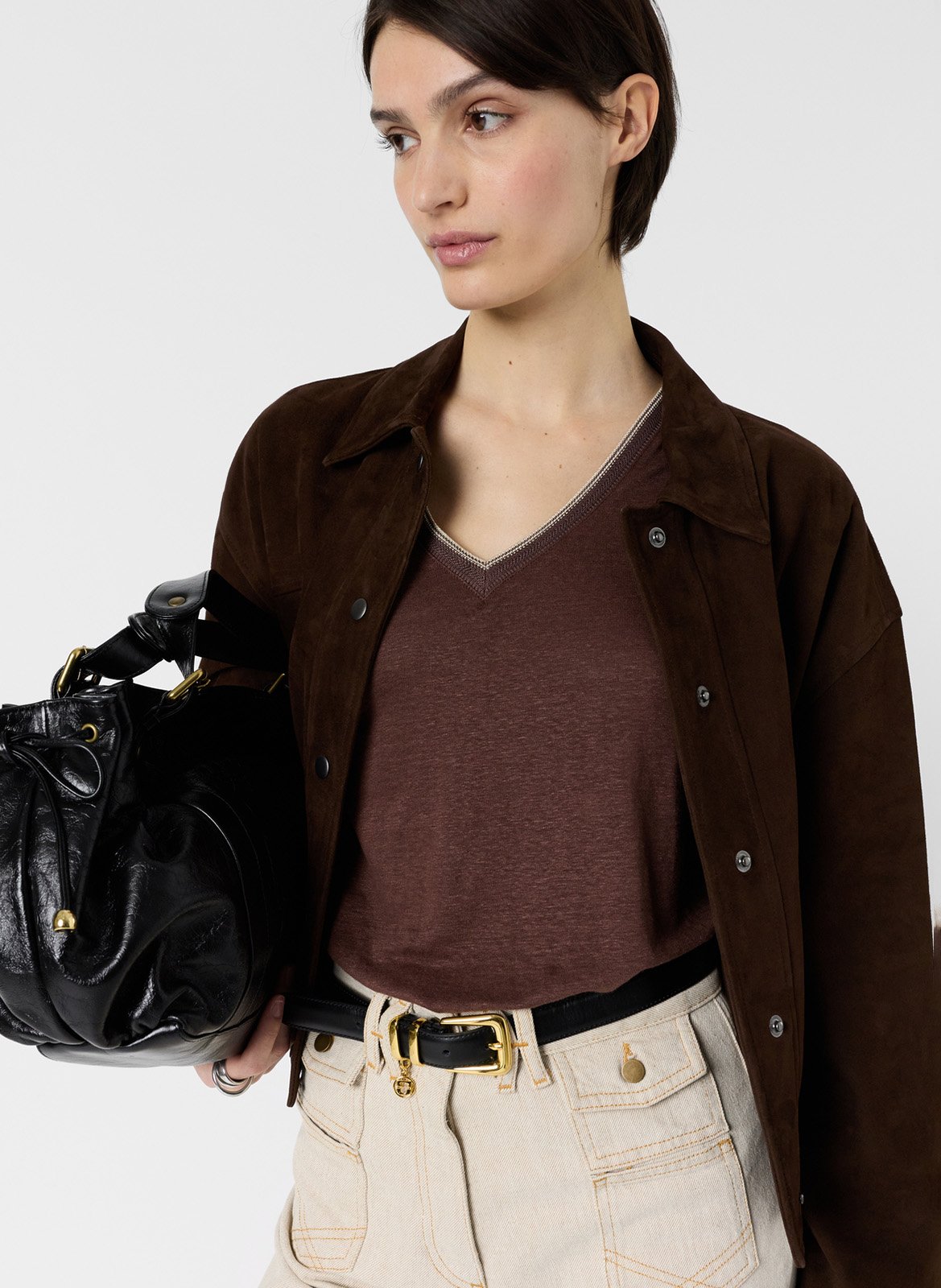 Linnen T-shirt met rechte pasvorm GERARD DAREL Bruin