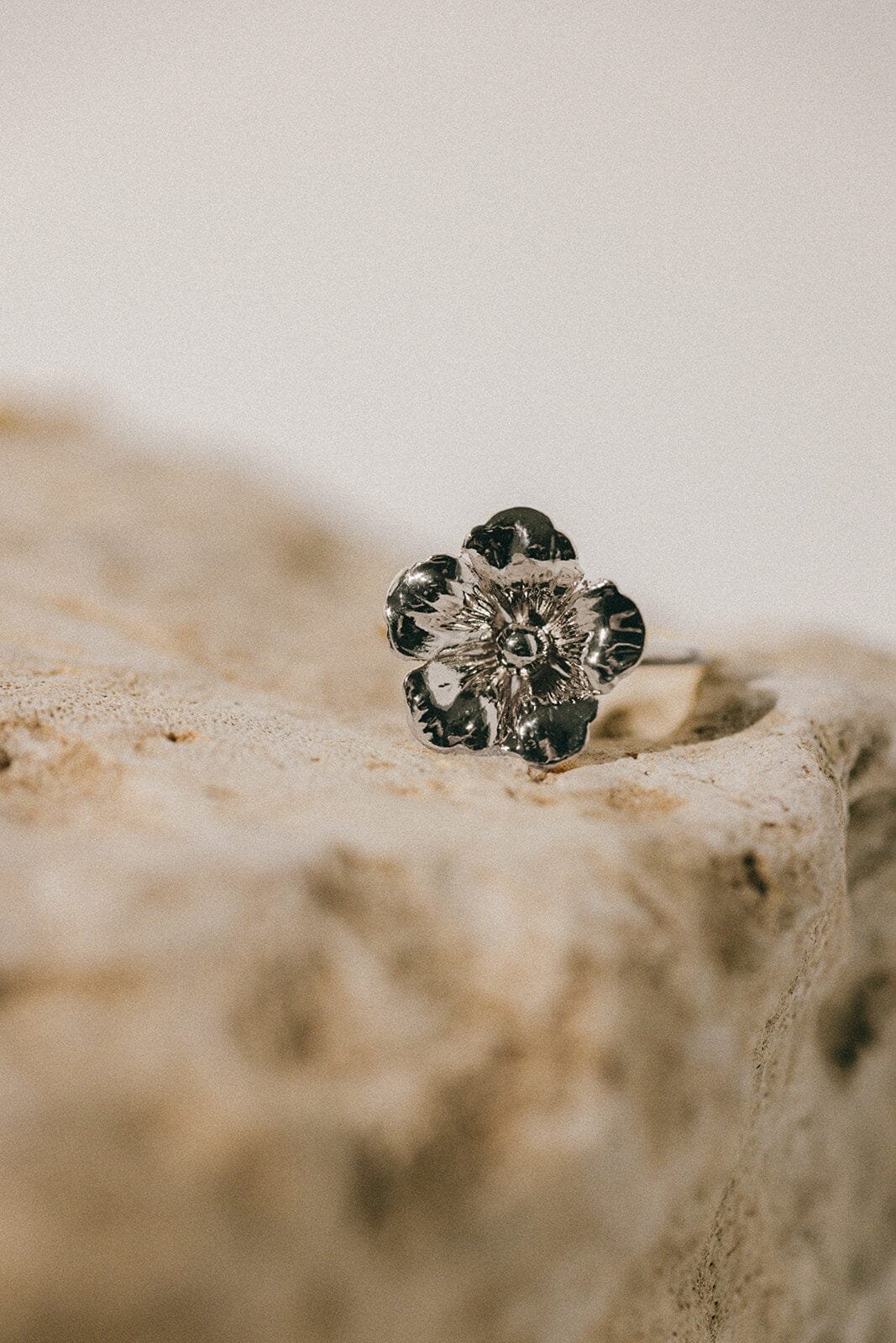 Silver-plated flower ring Silver