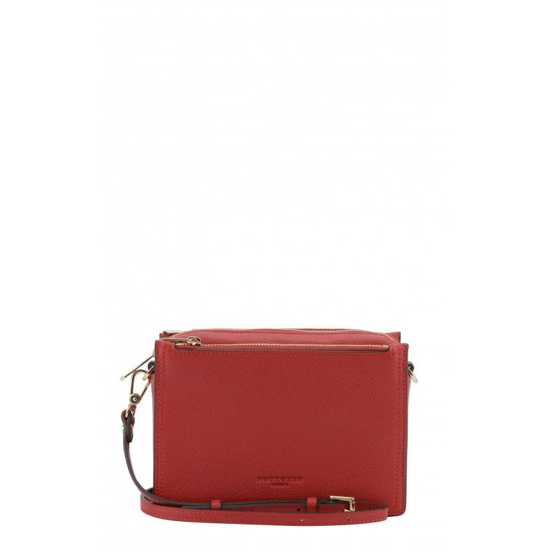 Large leather crossbody bag POURCHET