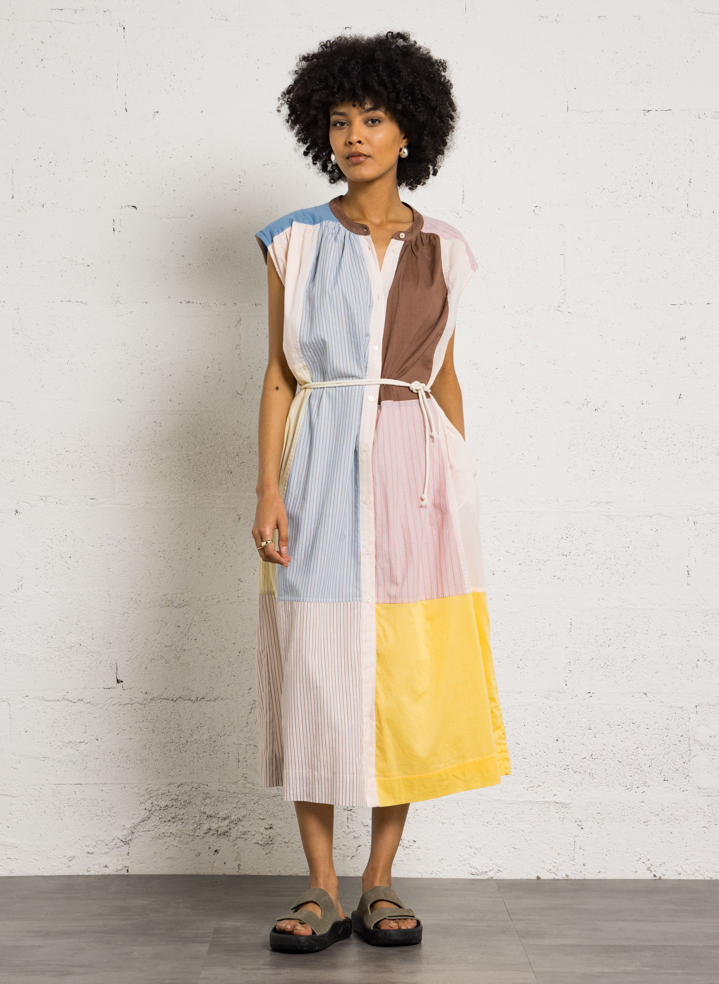 Robe longue ample en coton bio LEON & HARPER Multicolore