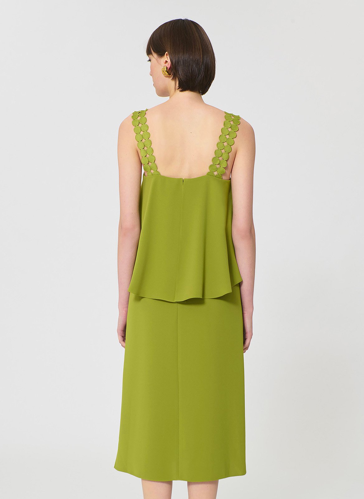 Cotton midi dress with square collar TARA JARMON Green