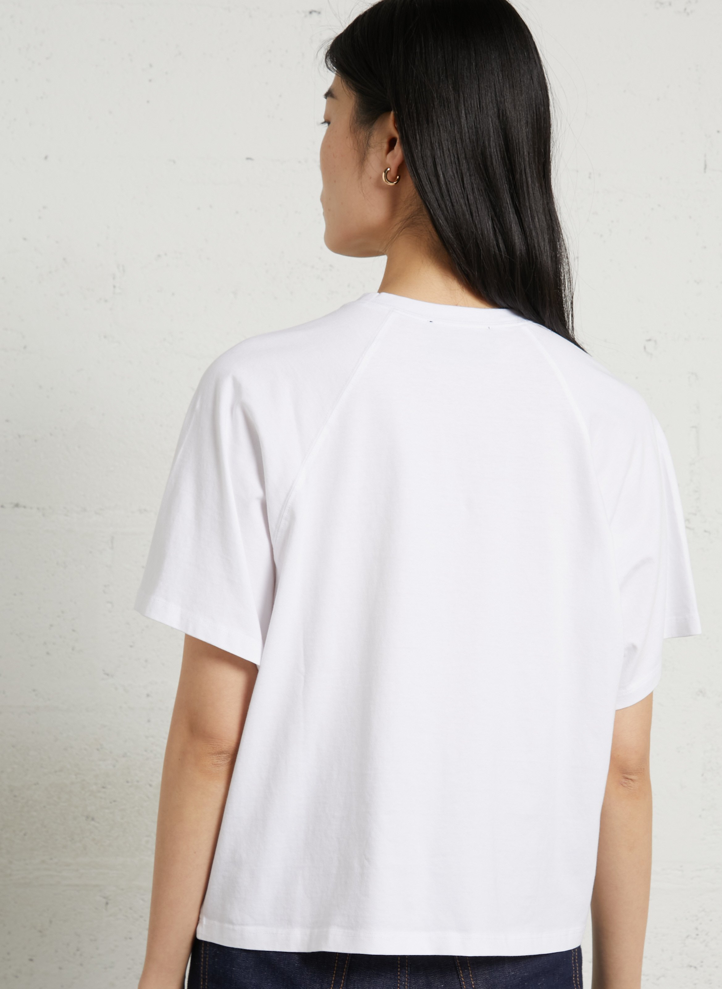 Weit geschnittenes Baumwoll-T-Shirt BERENICE Weiss