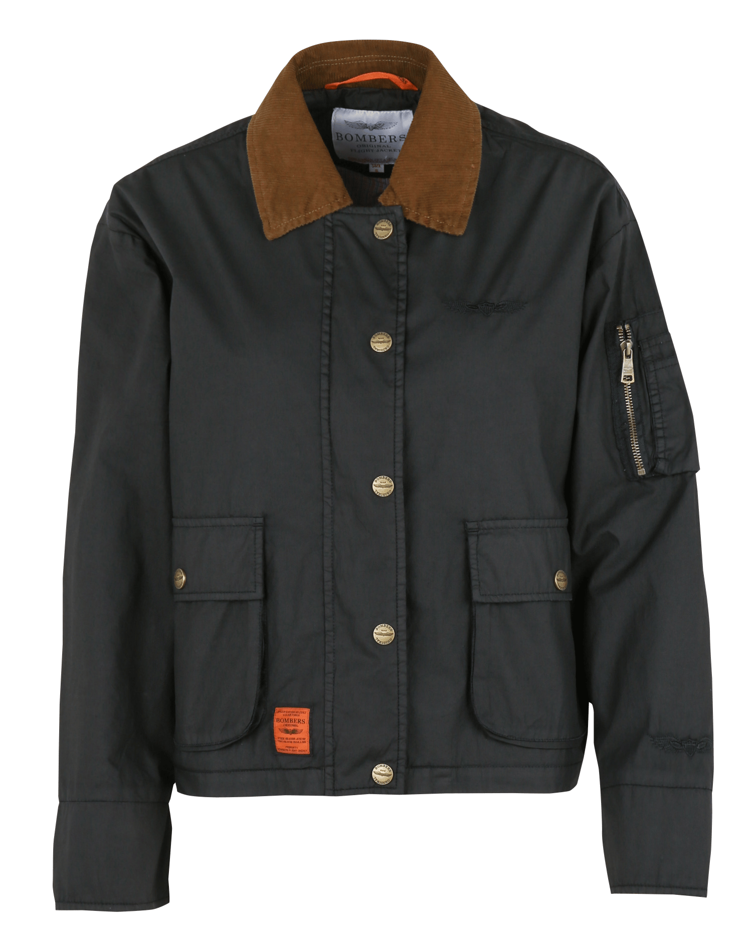 Oversize Mantel mit klassischem Kragen BOMBERS ORIGINAL Schwarz