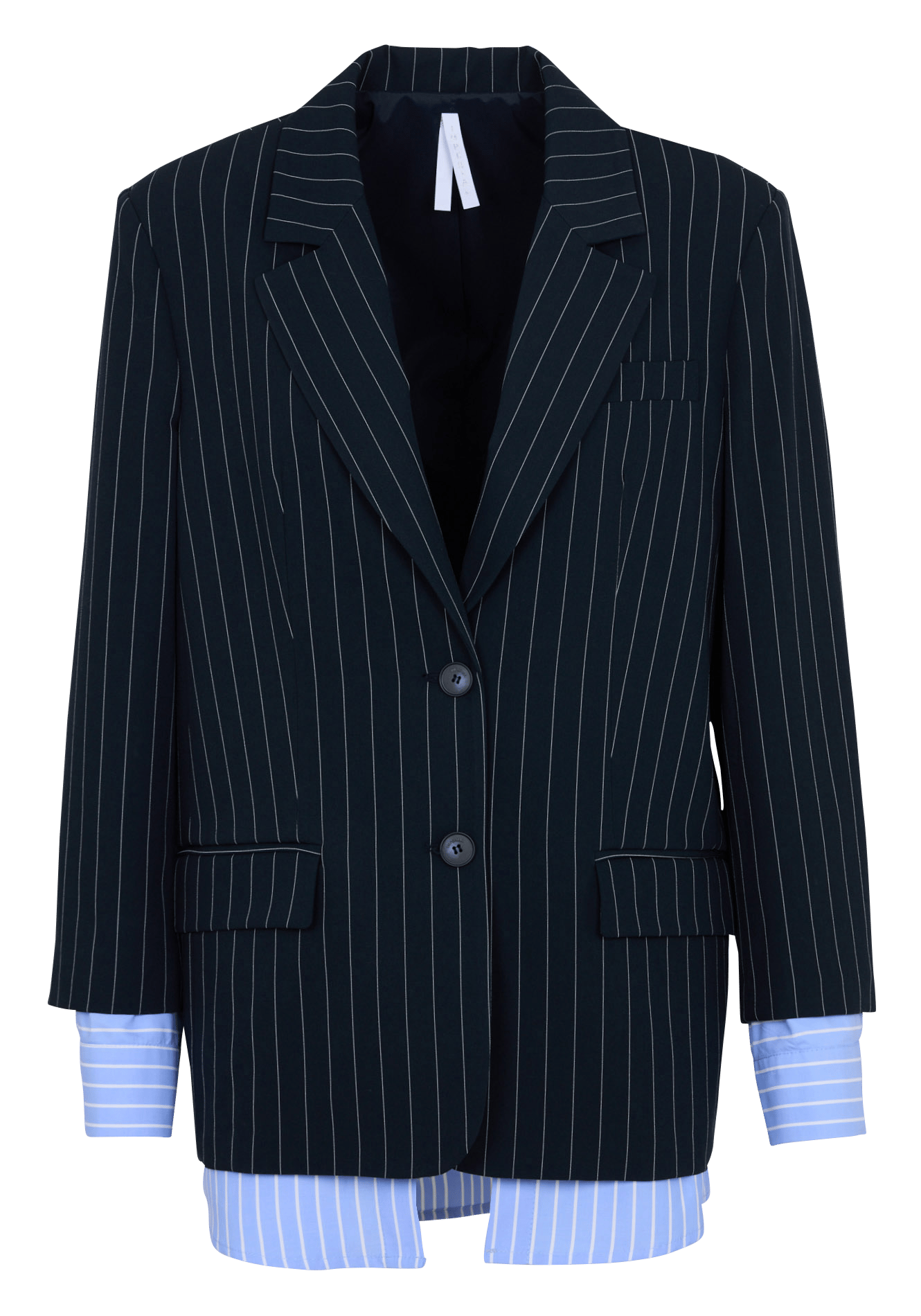 Wijdvallende jasje met reverskraag en krijtstrepen IMPERIAL Blauw