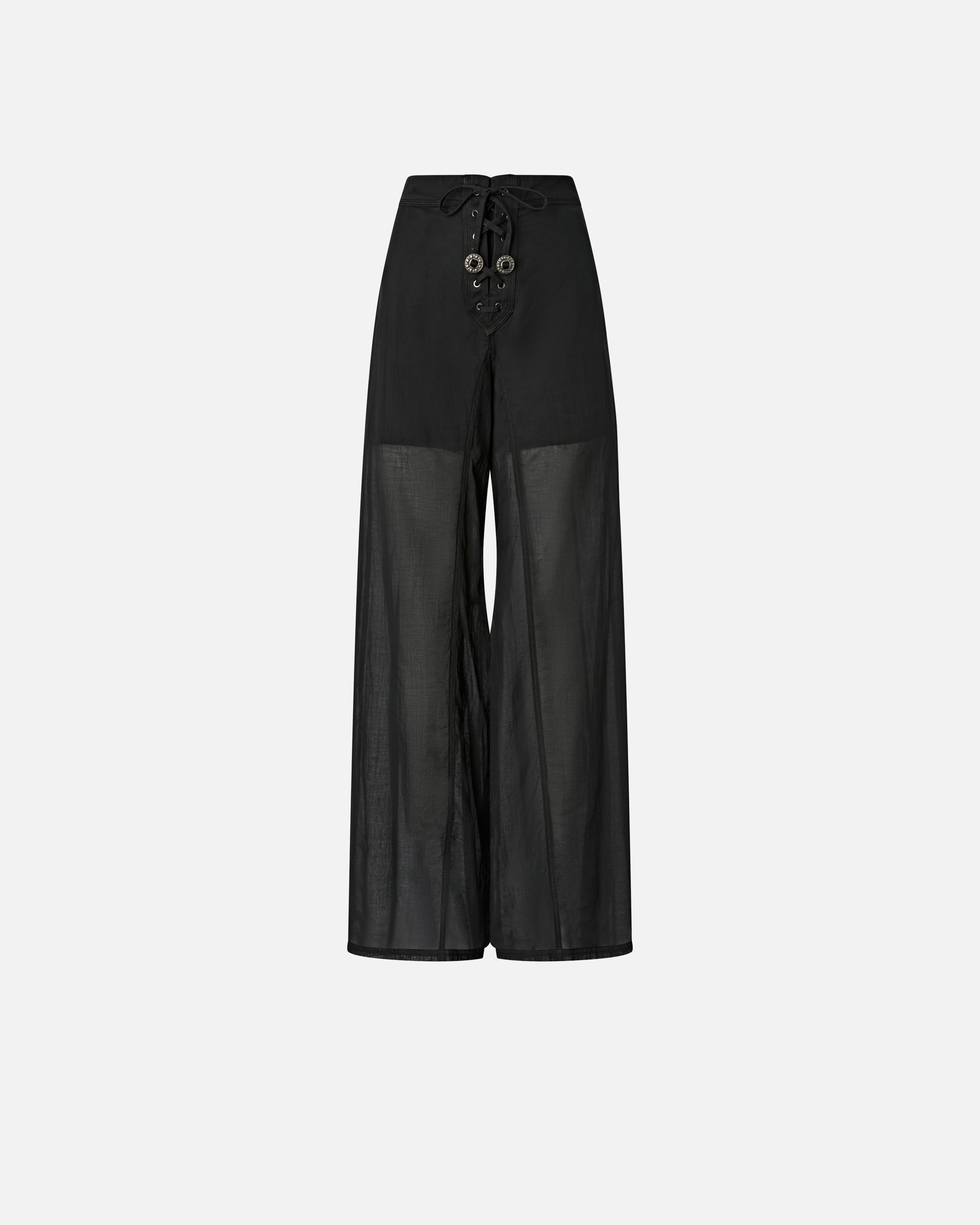 Pantalon léger avec lacets et détails western PINKO Noir