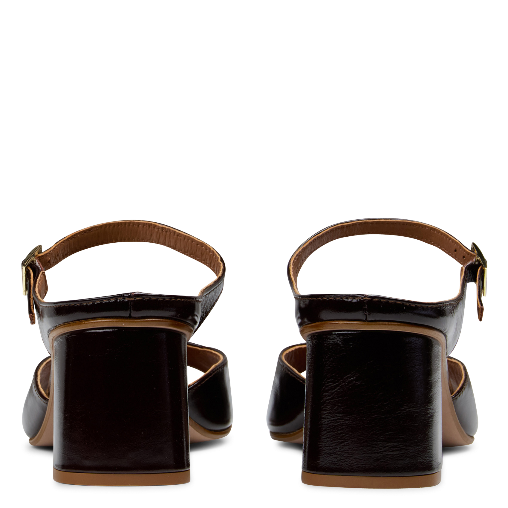 Sandales à talons en cuir verni JB MARTIN Marron