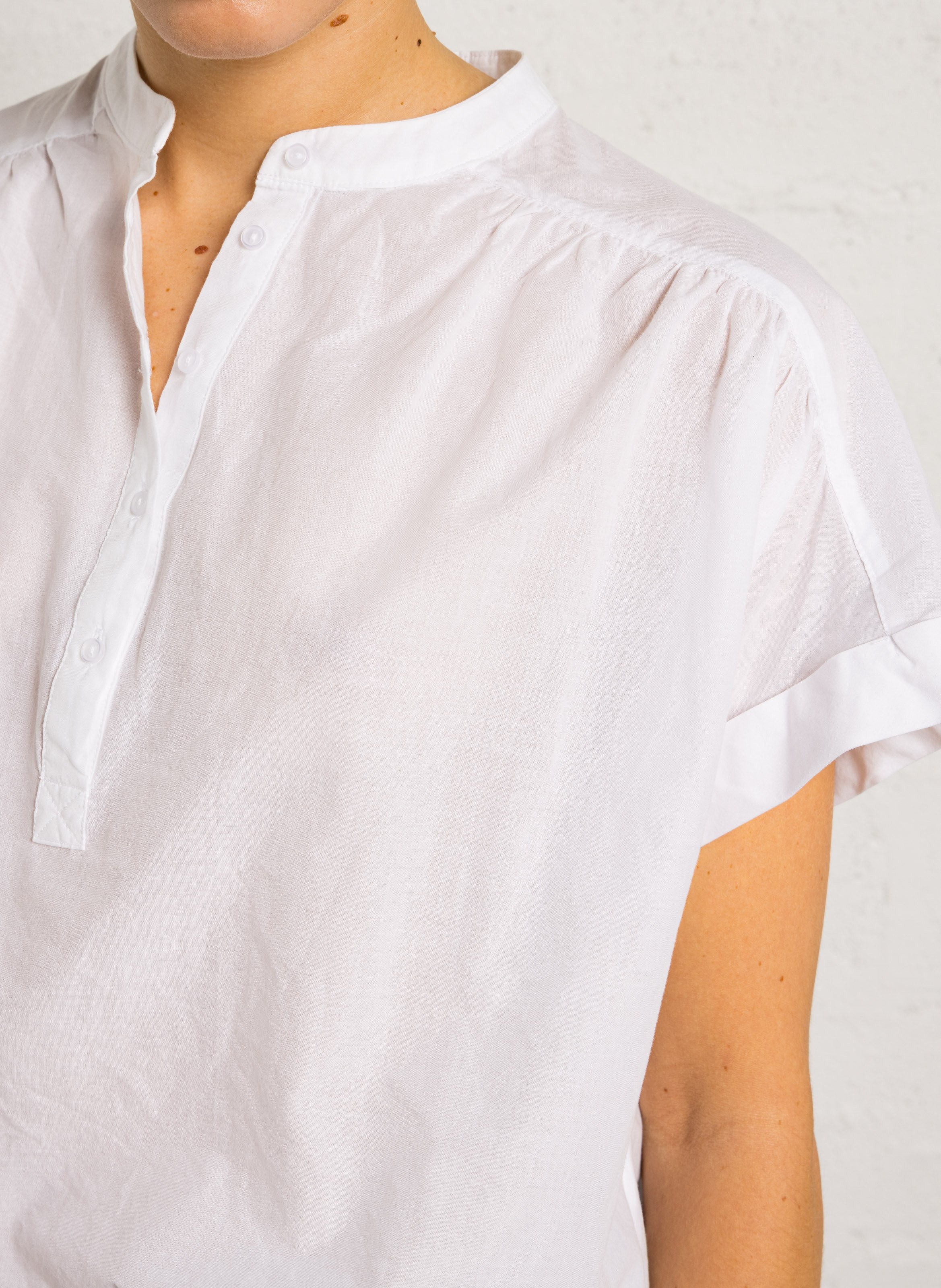 Weit geschnittenes Baumwoll-Top SUD EXPRESS Weiss