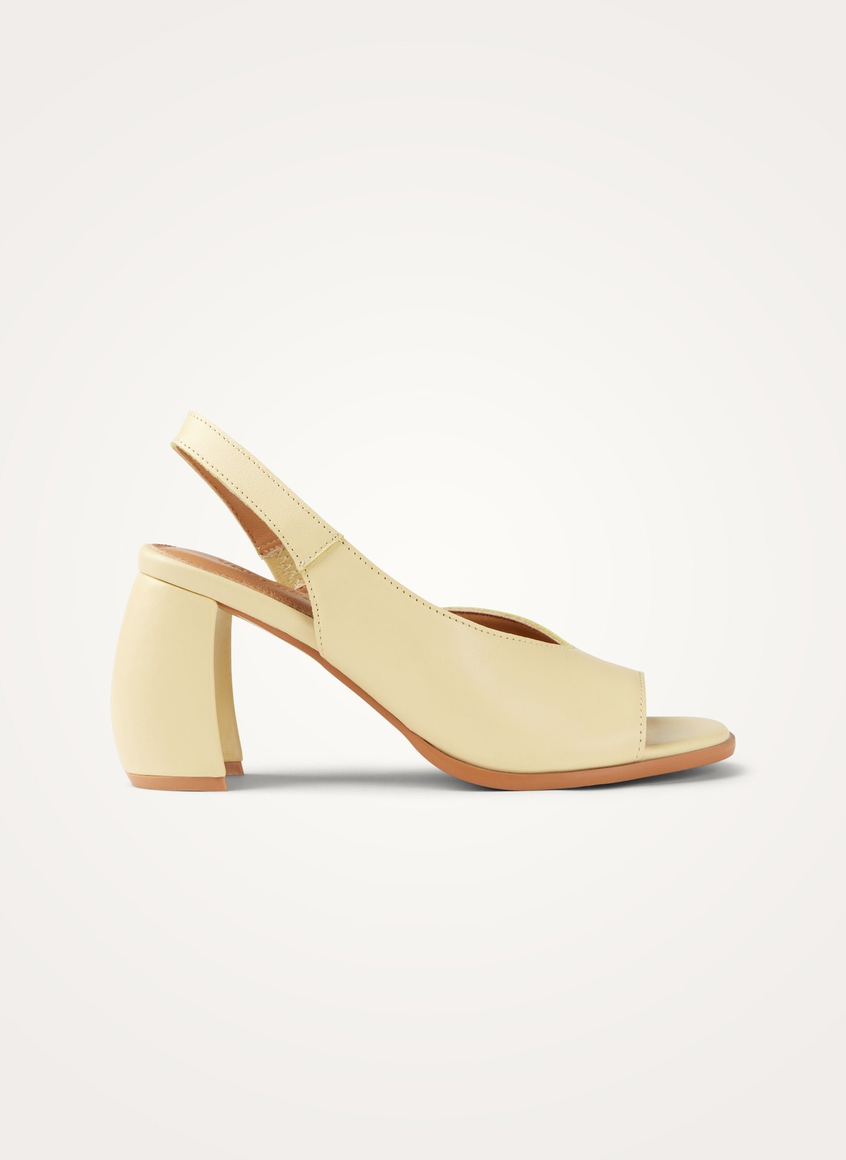 Sandals with ankle strap and half-moon heel in leather VANESSA WU