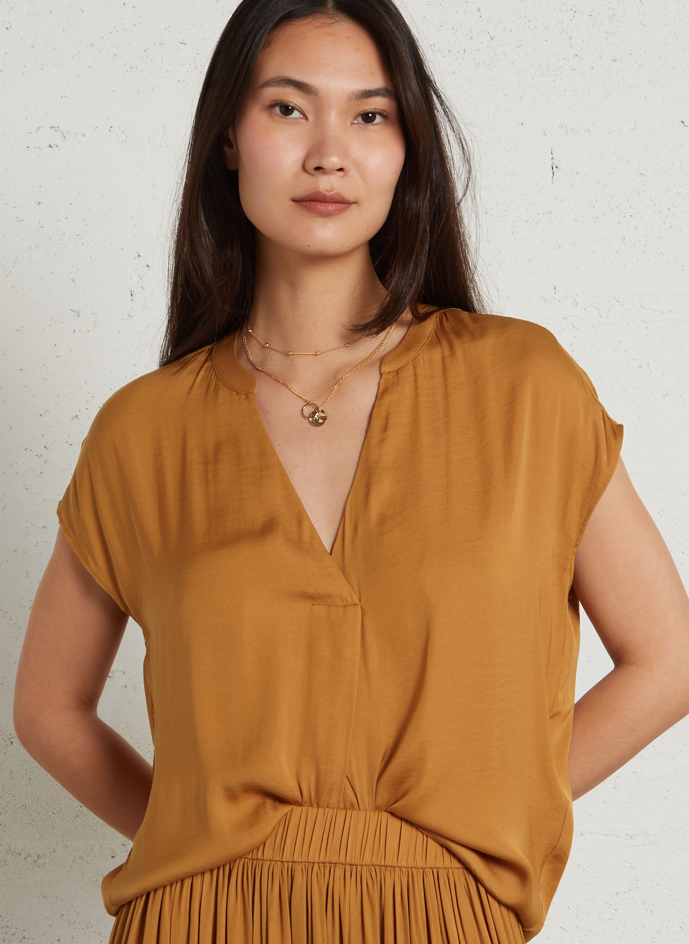 Top satiné col tunisien MAISON 123