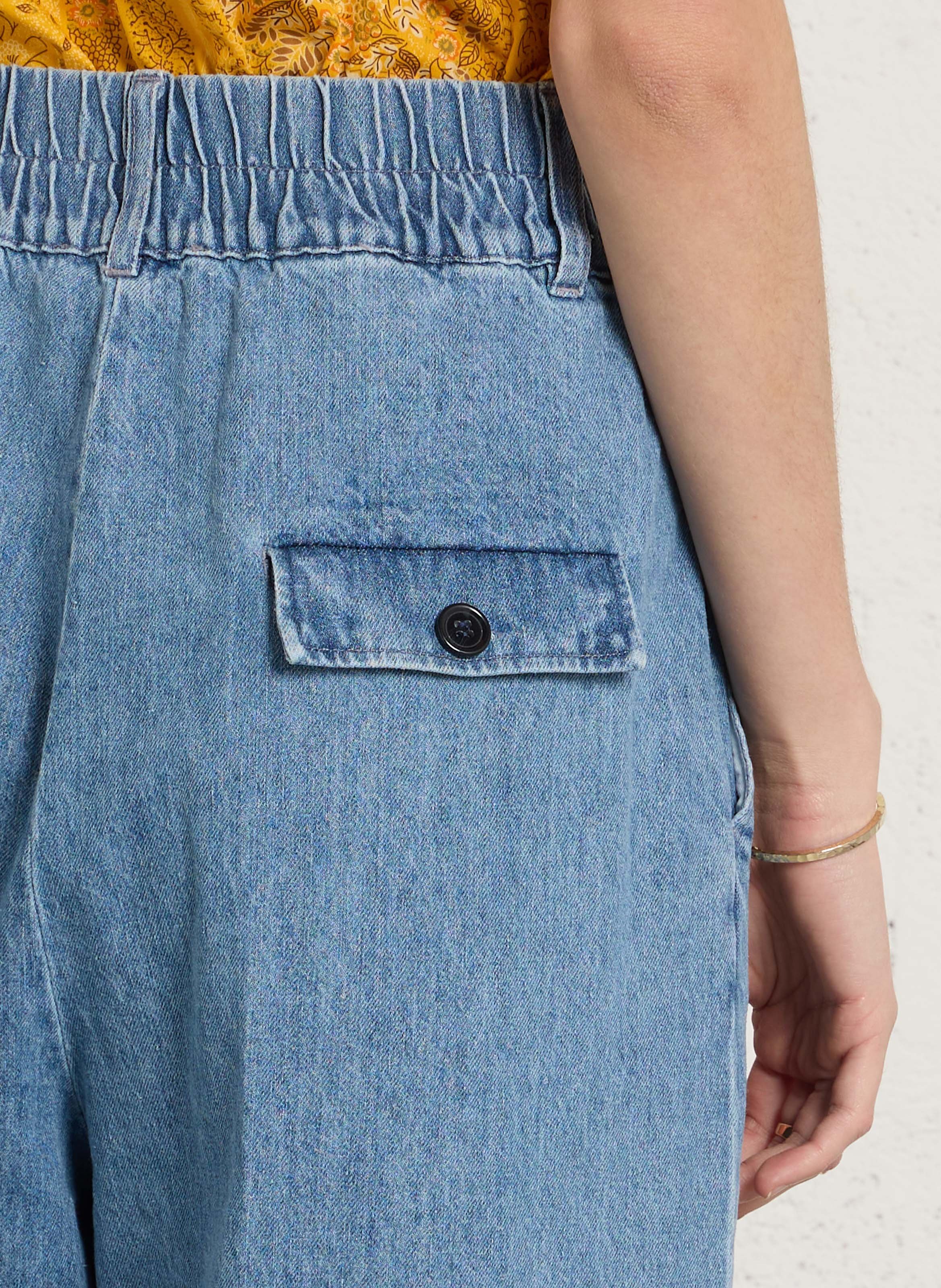 Jean droit en coton bio mélangé SUZIE WINKLE Bleu
