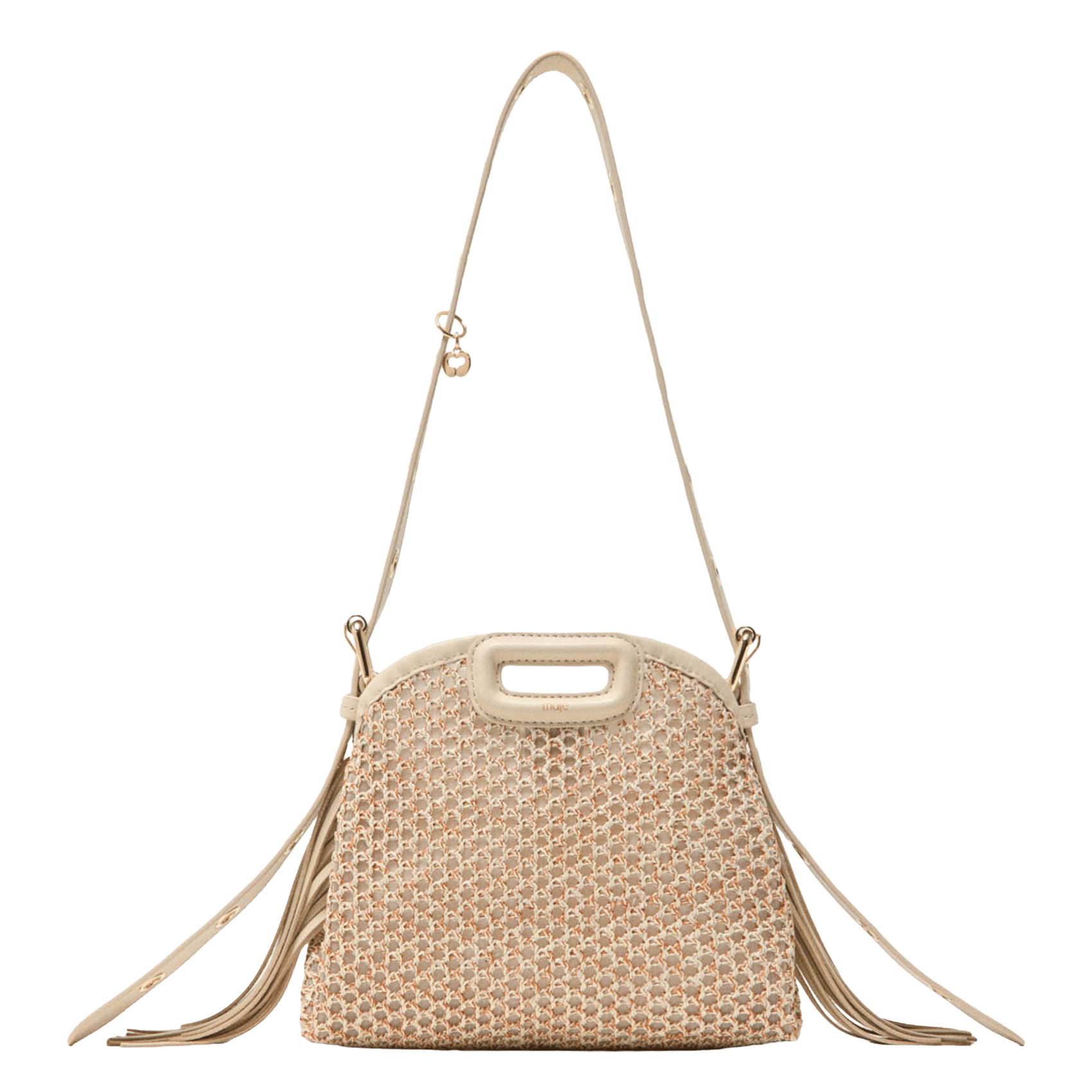 Sac bandoulière en cuir MAJE Beige