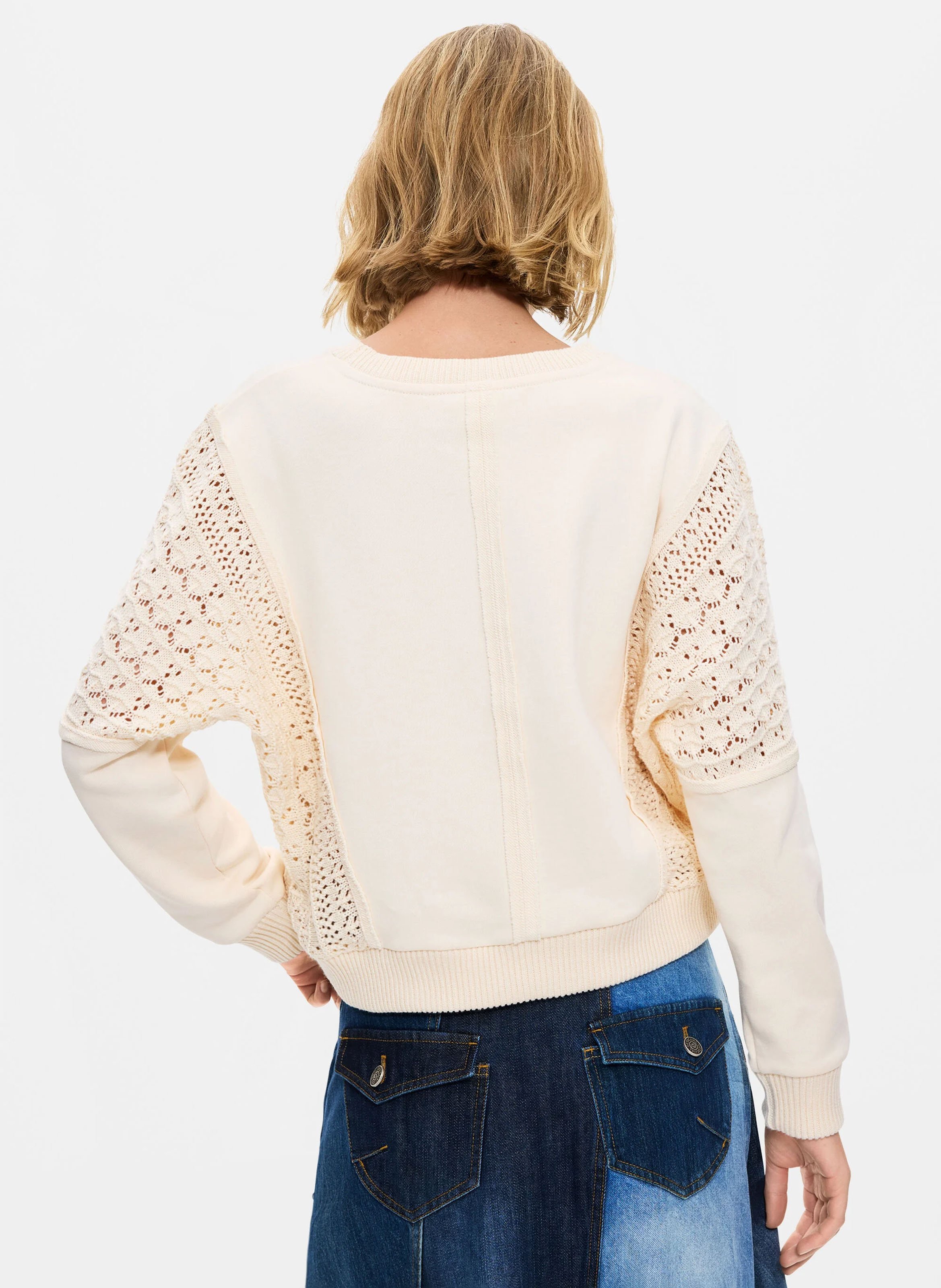 Sweat oversize en coton DESIGUAL Blanc
