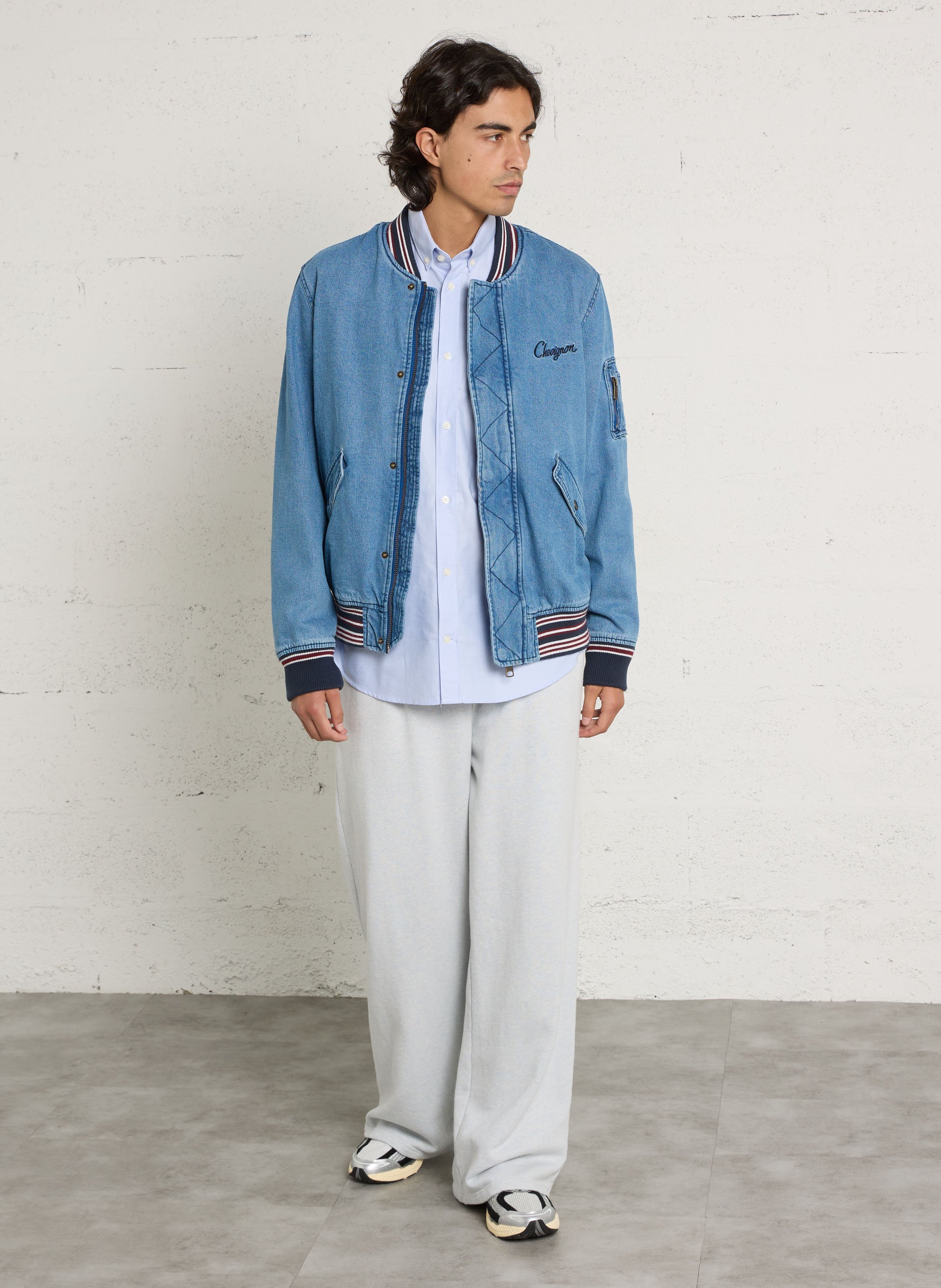 Jack met teddy kraag van katoenen denim CHEVIGNON Blauw