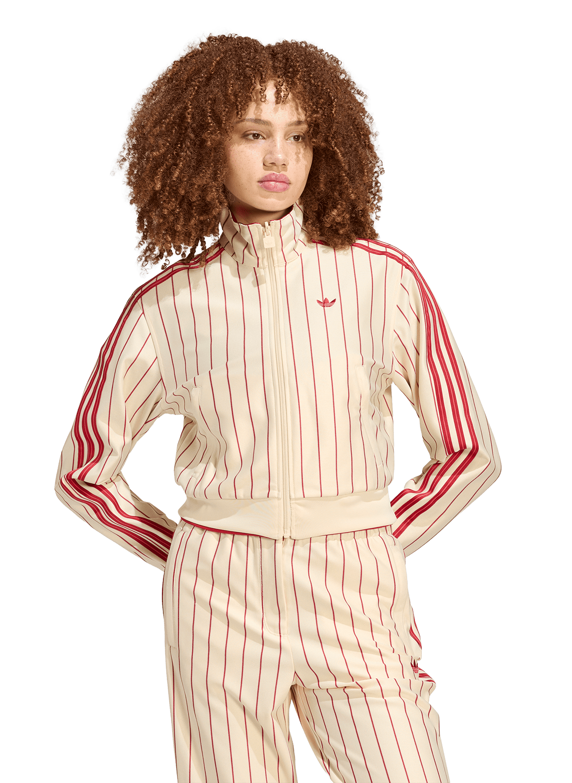 Sweat droit à rayures ADIDAS Blanc