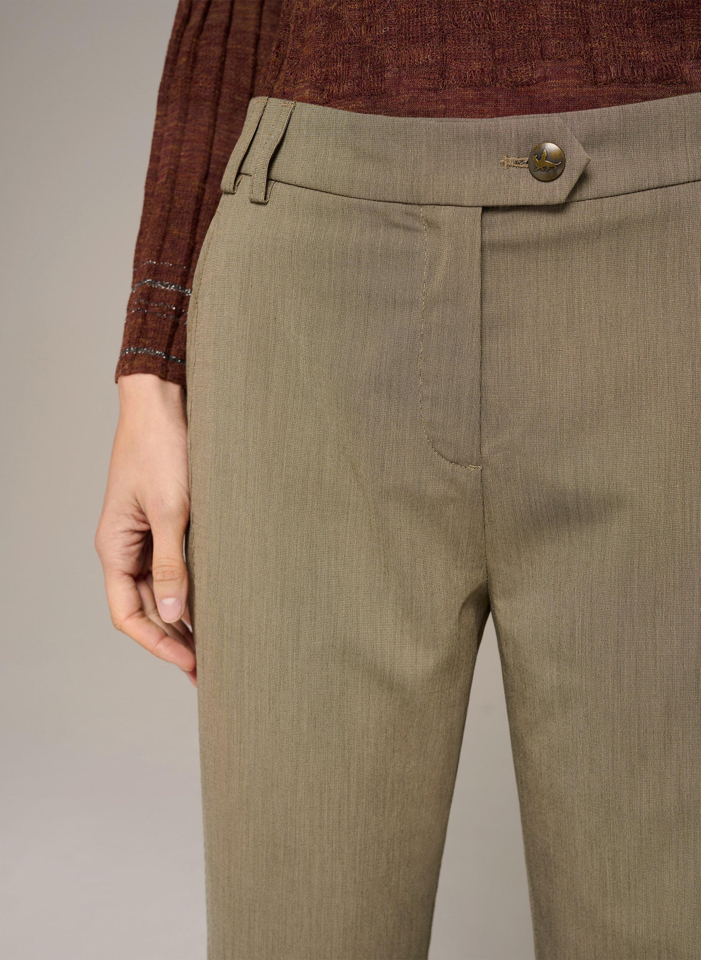Pantalon ajusté stretch COTELAC Kaki