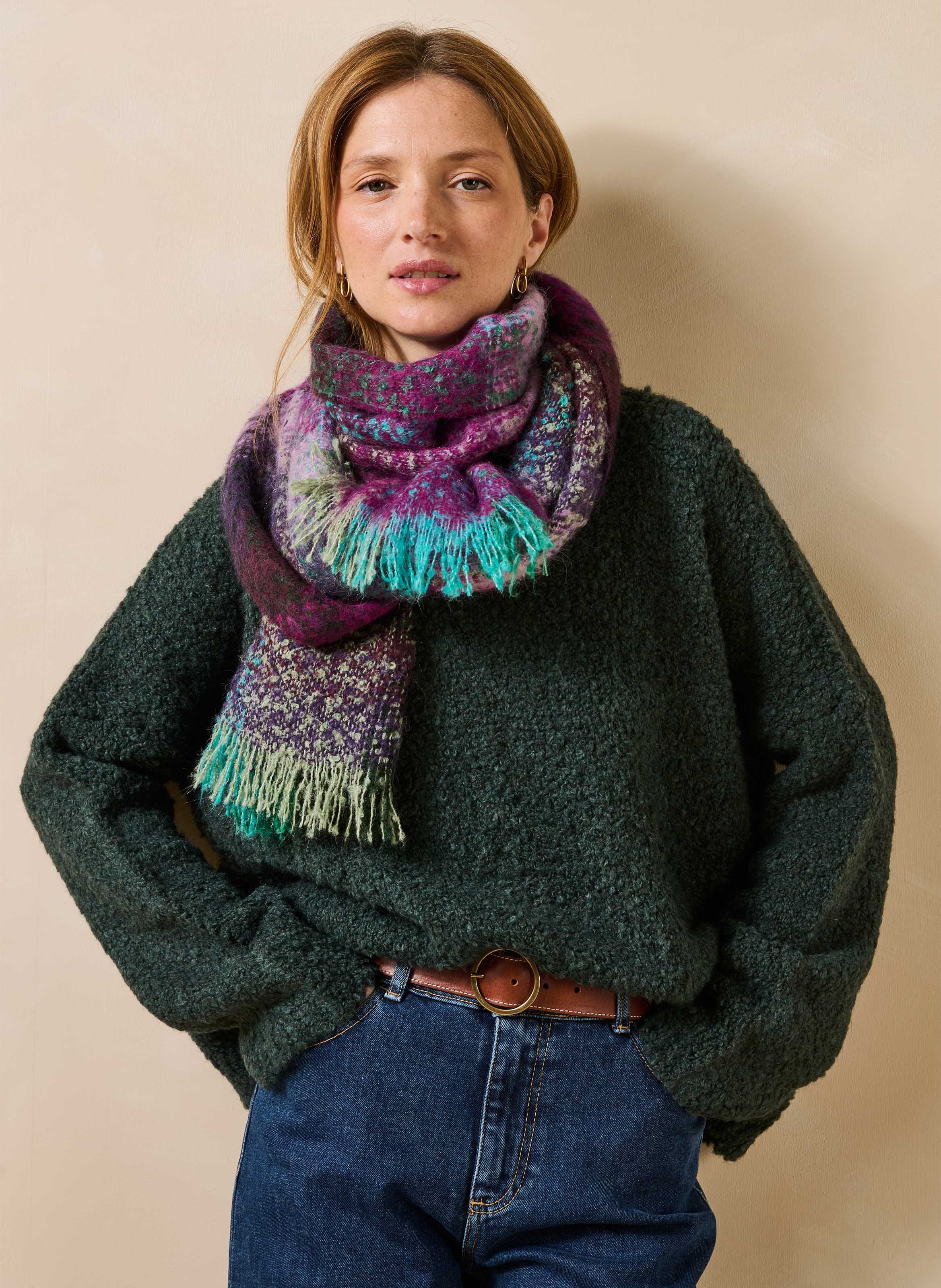 Knitted scarf LA FEE MARABOUTEE Purple