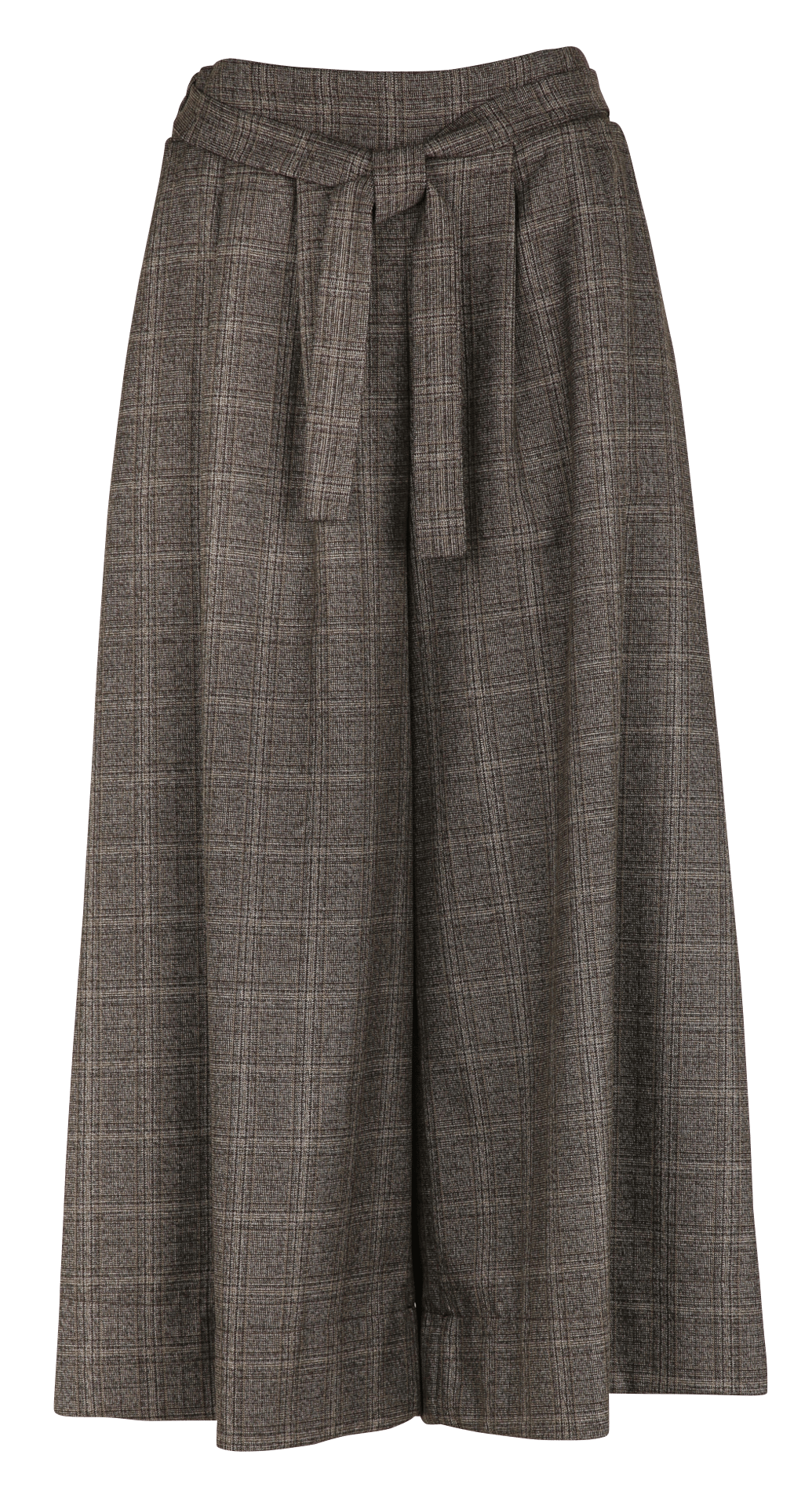 High-waisted wide cropped pants LA FEE MARABOUTEE Brown