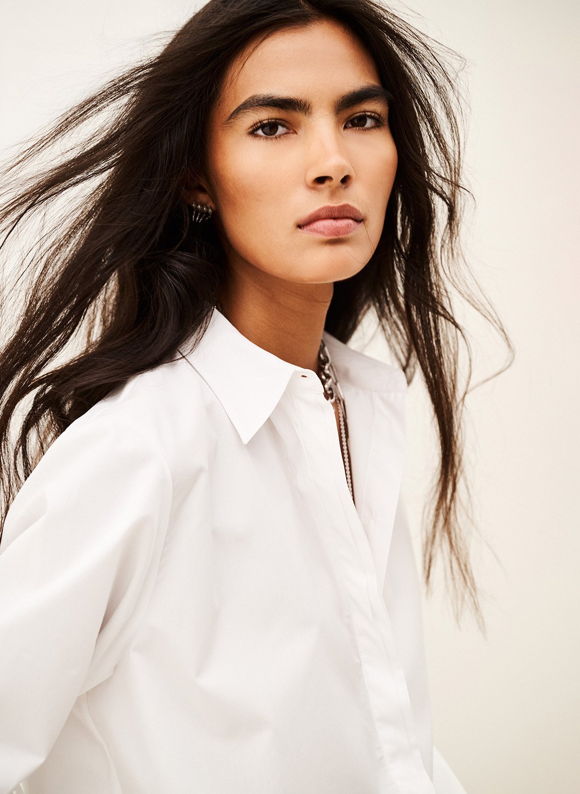 Chemise oversize en coton BA&SH Blanc