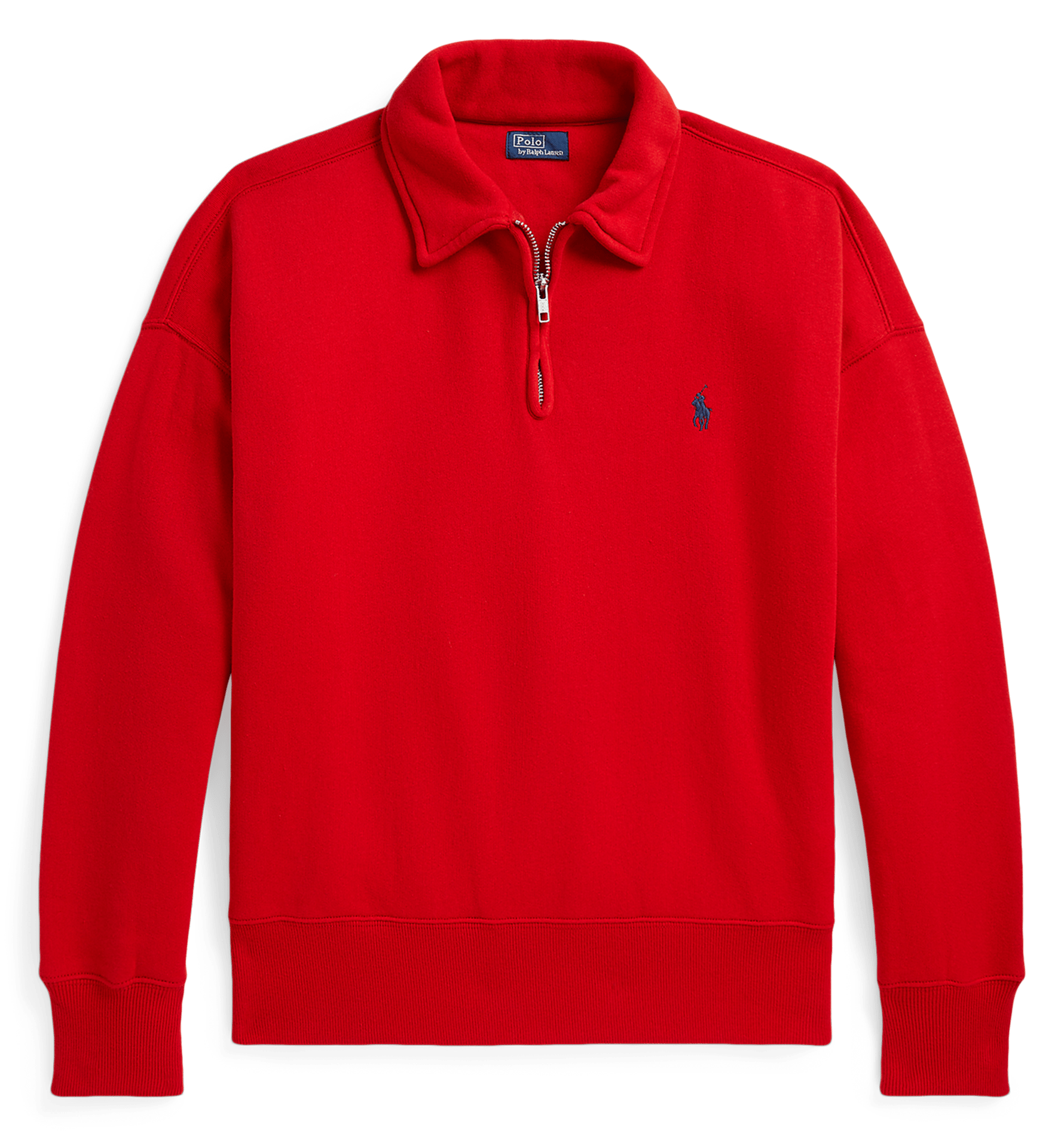 Sweat oversize col montant en coton mélangé POLO RALPH LAUREN Rouge