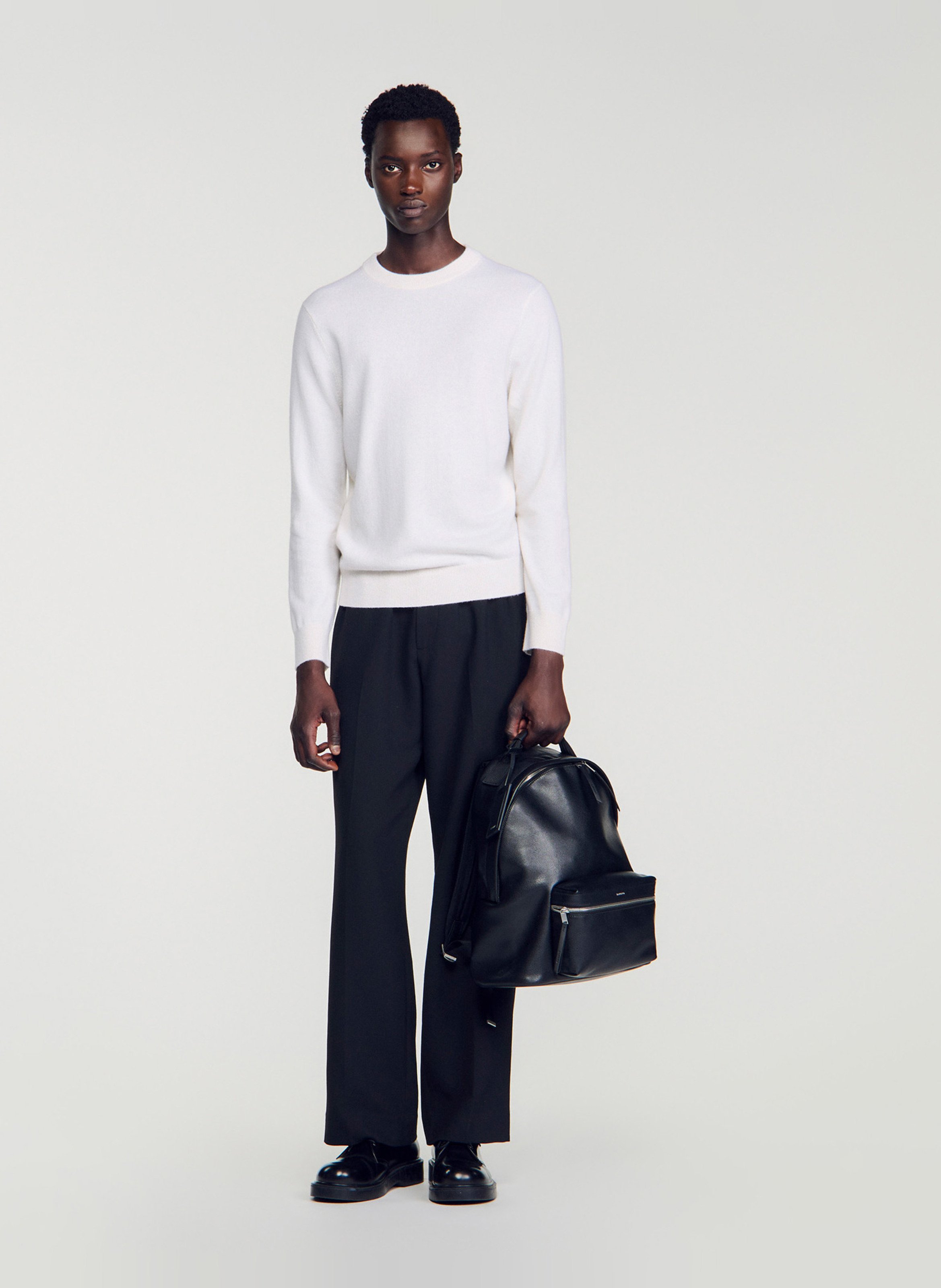Sac à dos zippé uni SANDRO Noir
