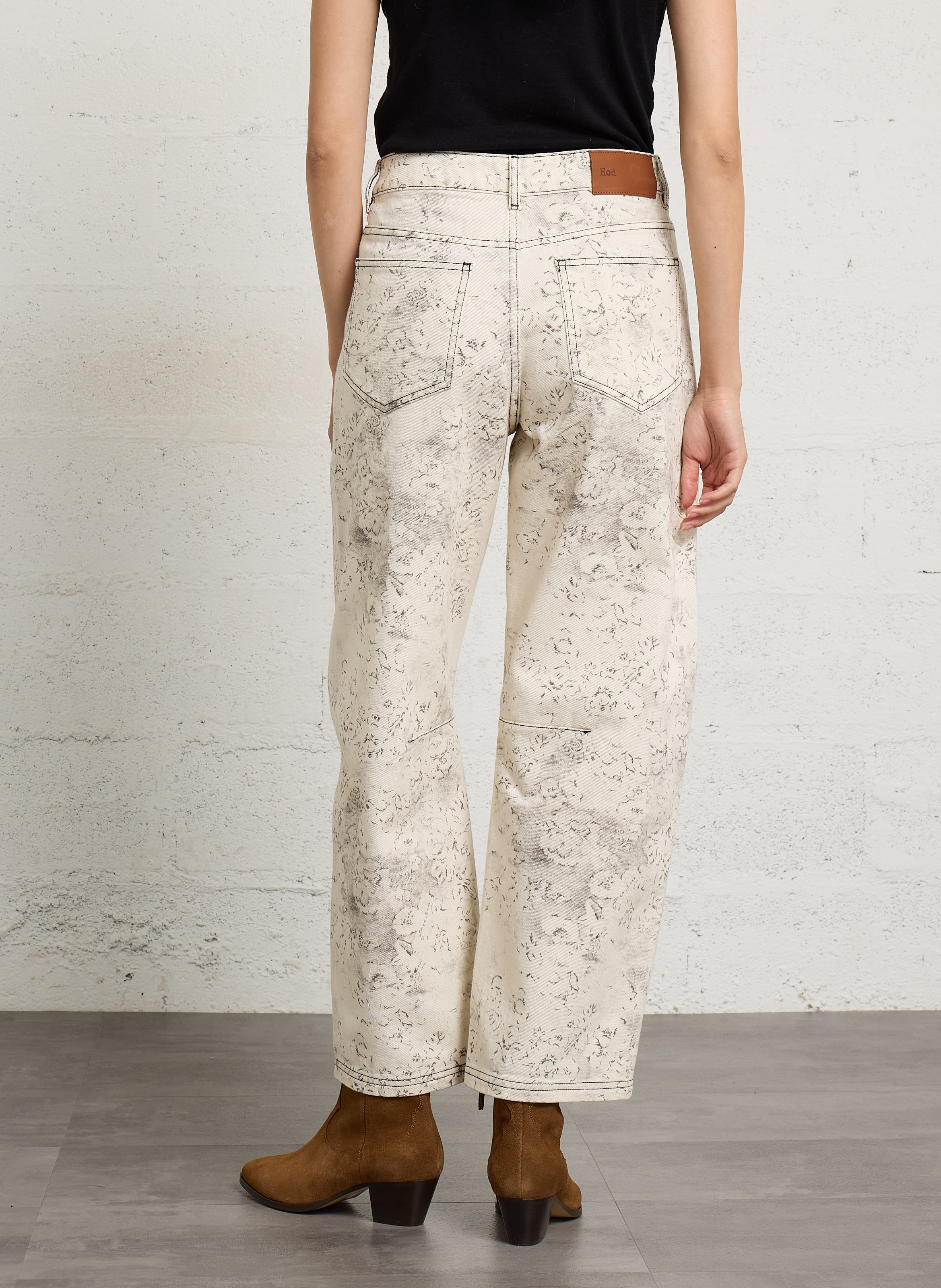 Straight-fit jeans met print HOD PARIS Beige