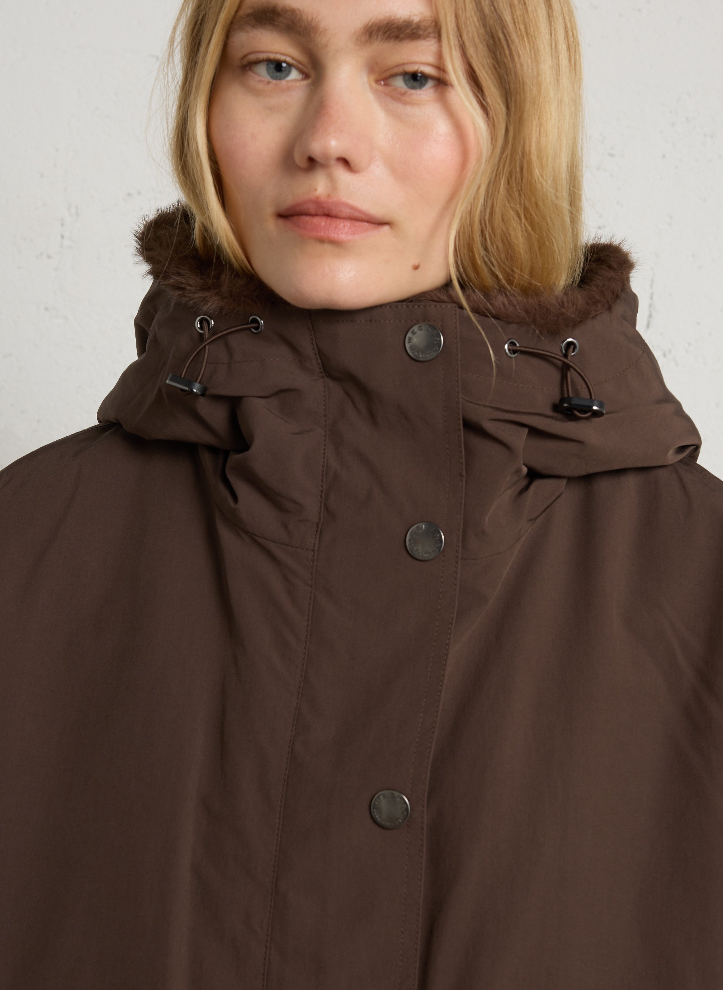 Gerader Wendelmantel mit Kapuze MAX MARA WEEK END Braun