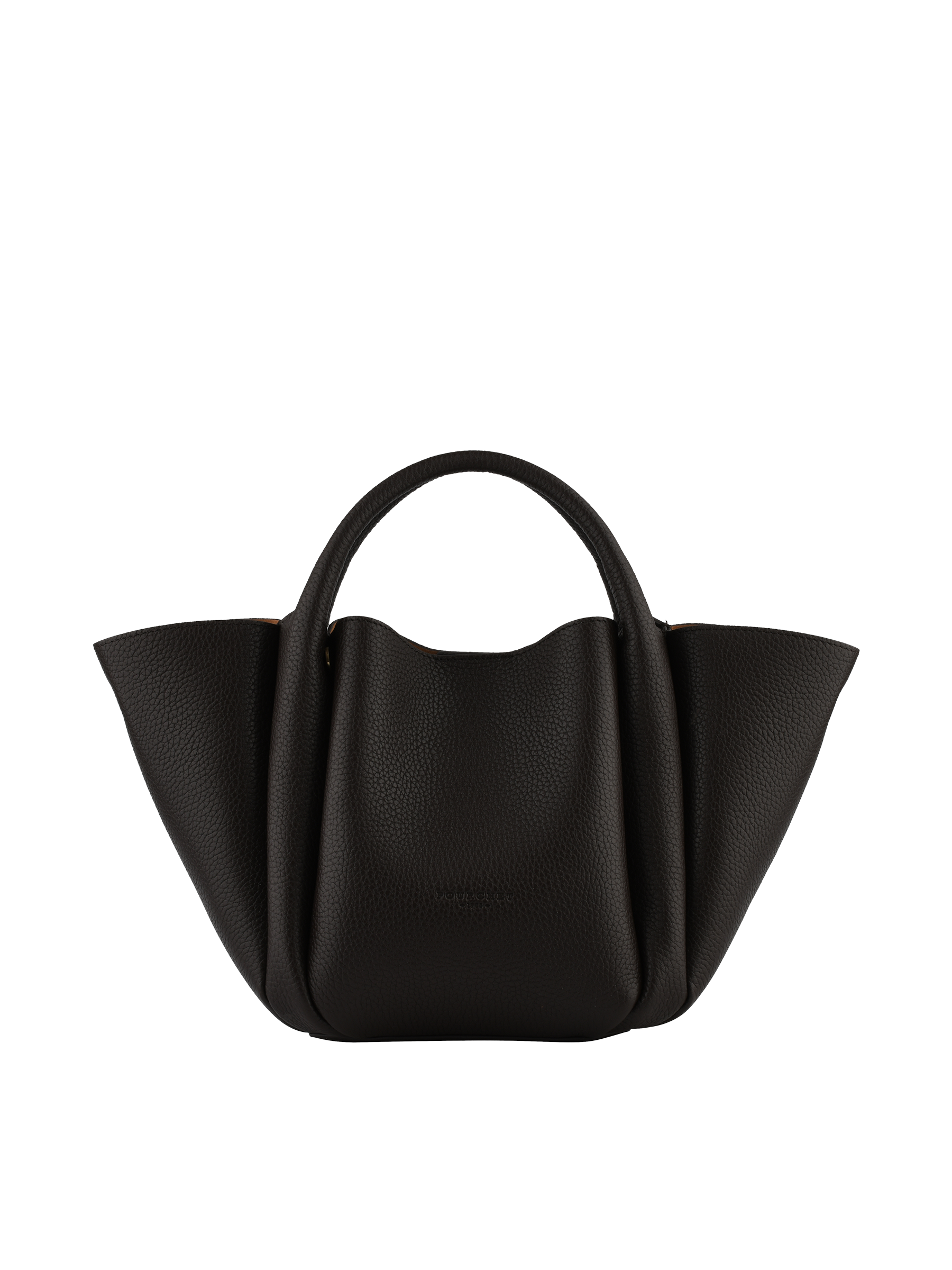 Calfskin leather handbag POURCHET Brown