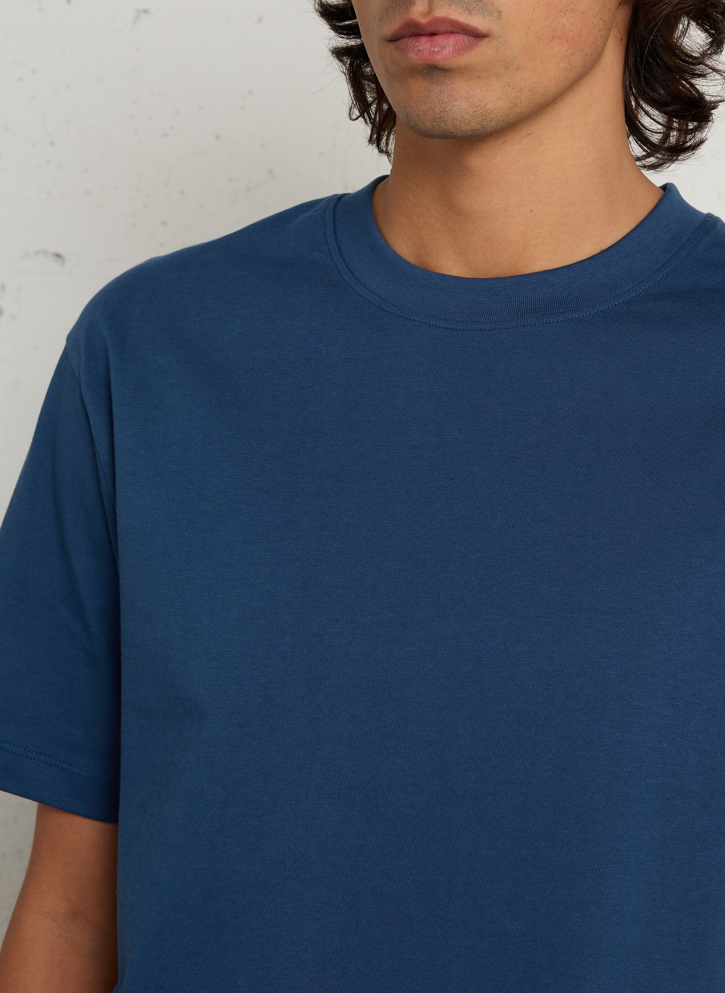 Tee-shirt oversize col rond en coton biologique MINIMUM Bleu