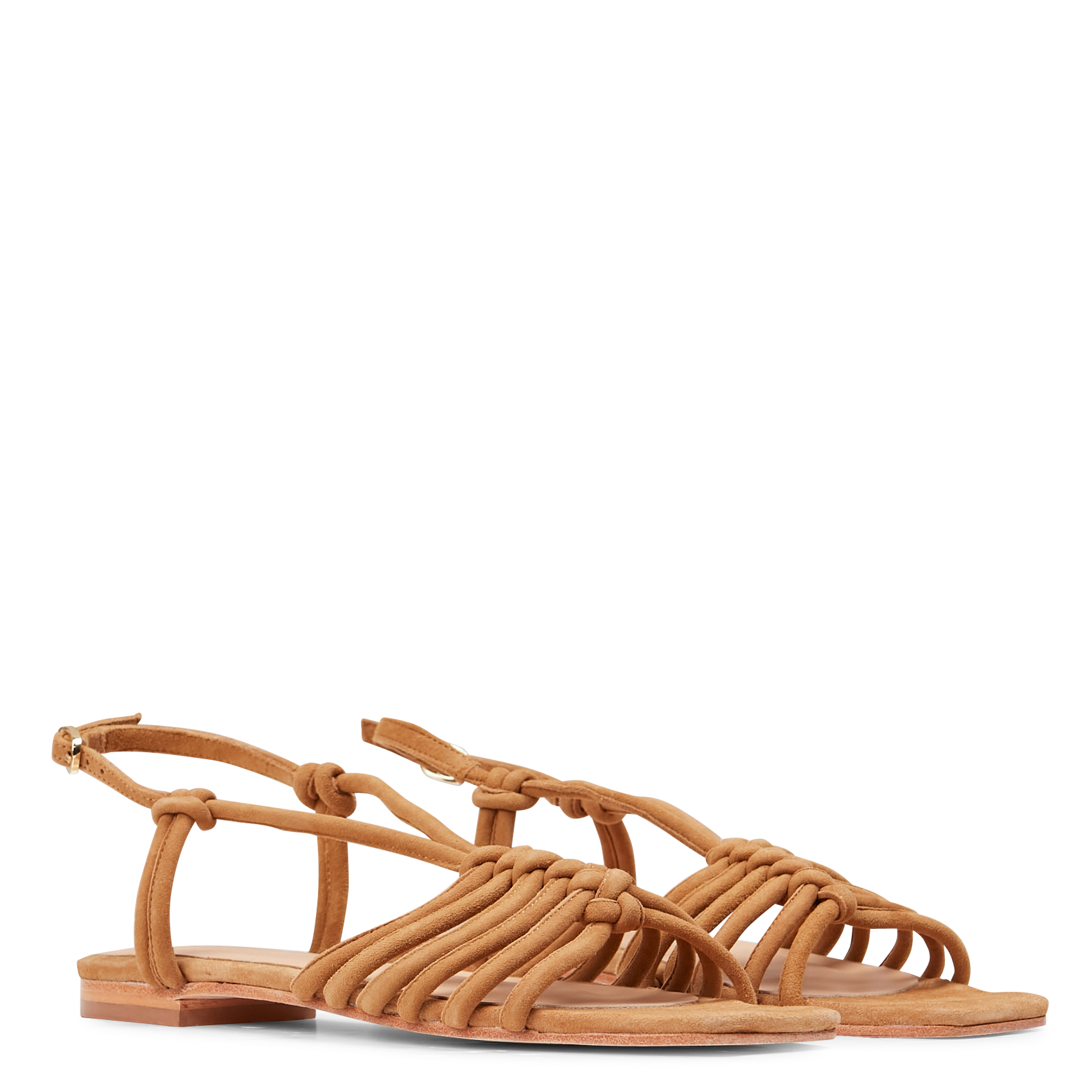 Platte, leren sandalen ANAKI Beige