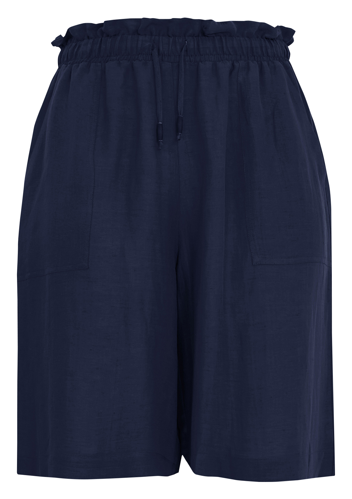 Bermuda droit taille haute à cordons MAT FASHION Bleu